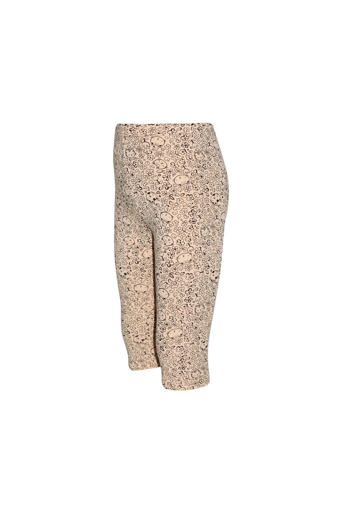Flower Cat Girls' Patterned Below-the-Knee Capri Leggings