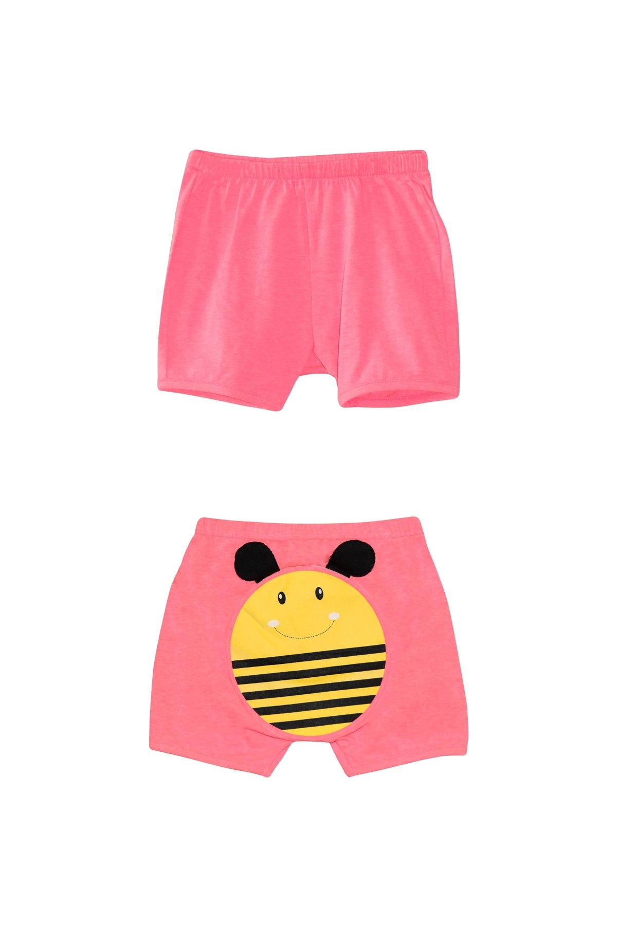 Girls' Bee Print Shorts (neon FUCHSIA)
