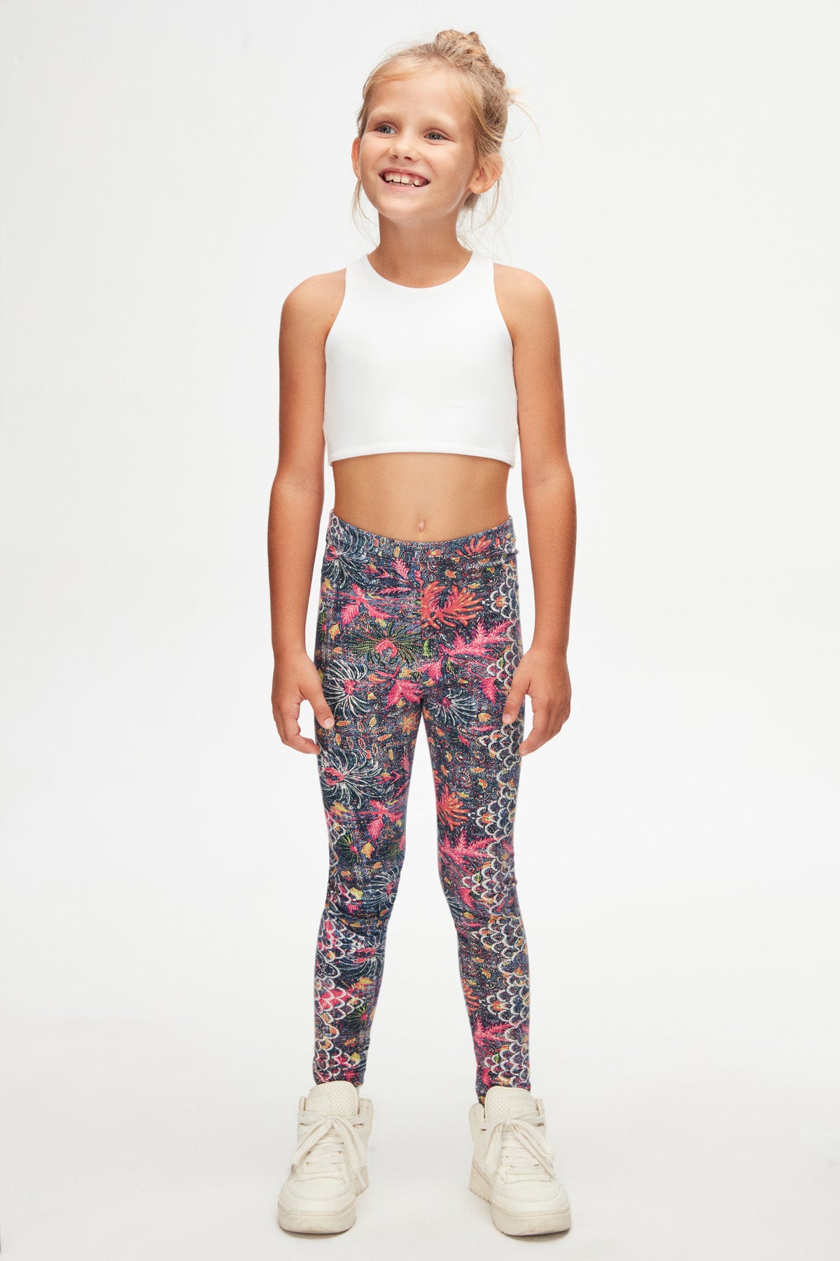 Girls' Leaf Patterned Winter Leggings