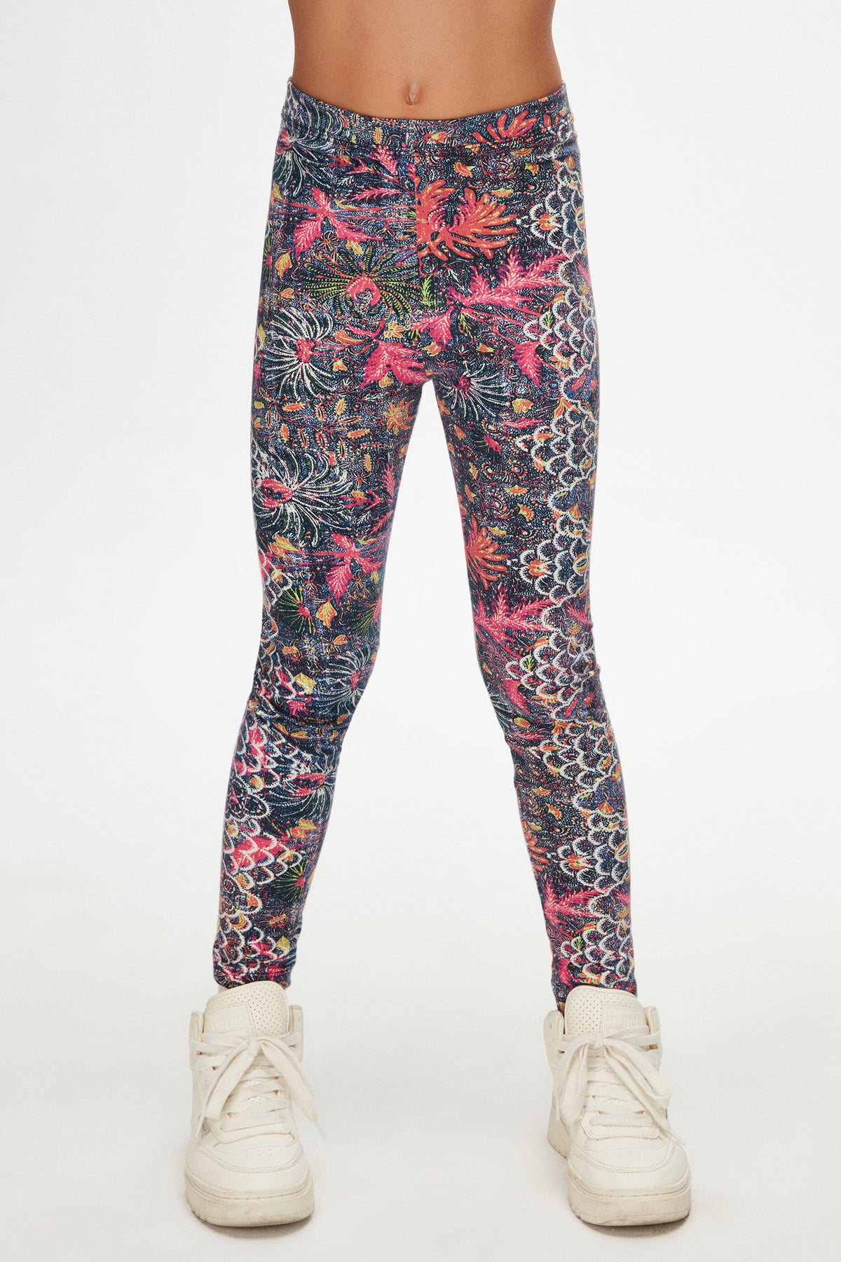Girls' Leaf Patterned Winter Leggings