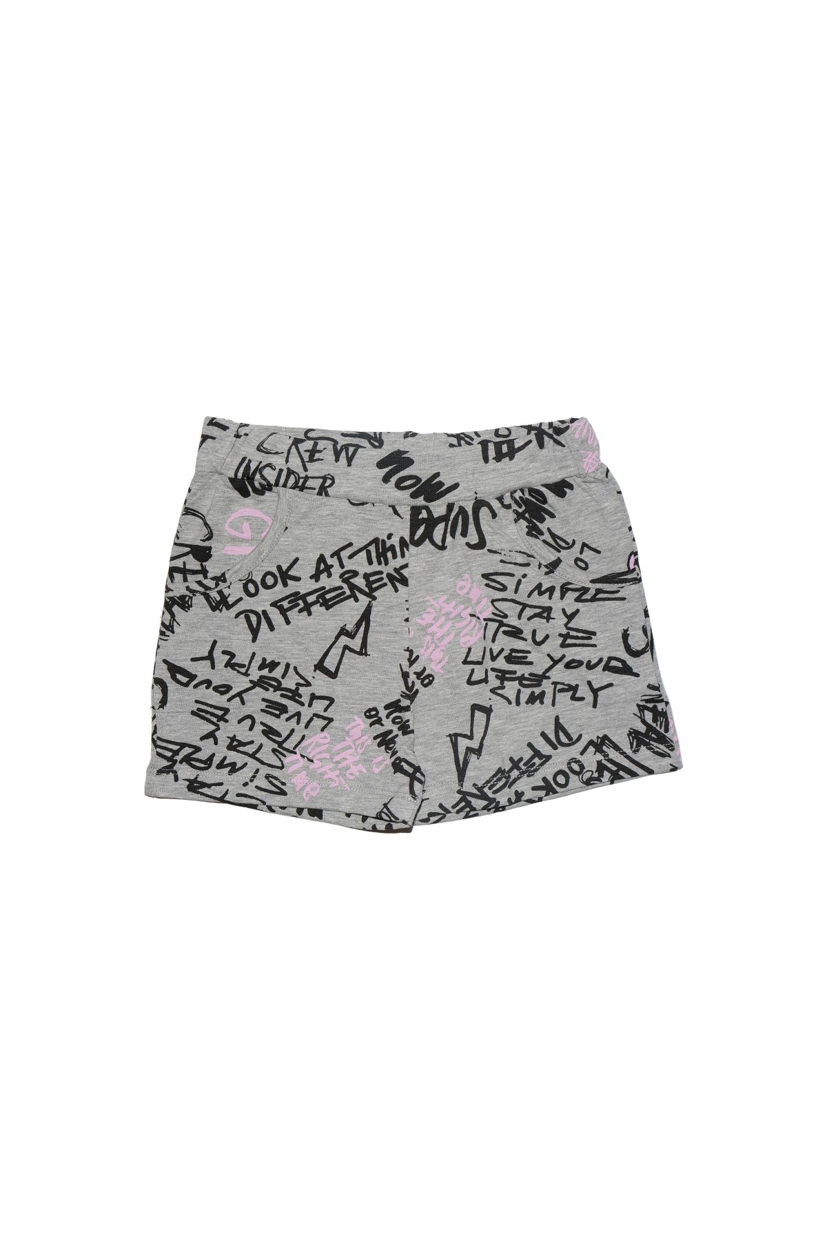Girls' Graffiti World Patterned Pocket Shorts
