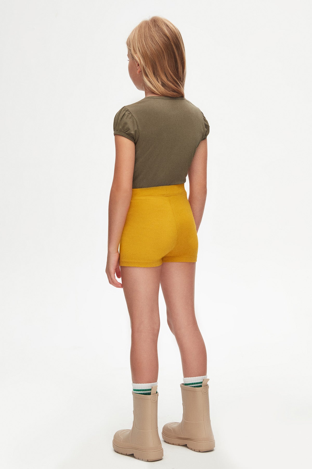 Girls' Basic Dance Shorts (HONEY MUSTARD)