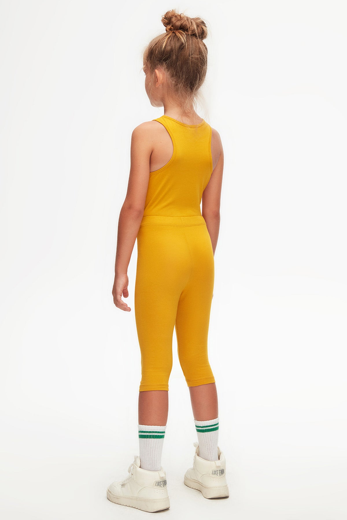 Girls' Basic Below-the-Knee Capri Leggings (HONEY MUSTARD)