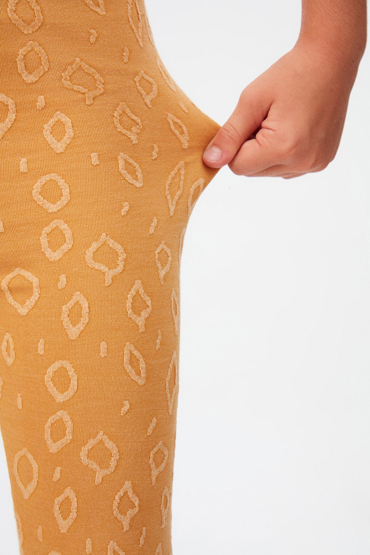 Girls' Teardrop Pattern Jacquard Full-Length Leggings