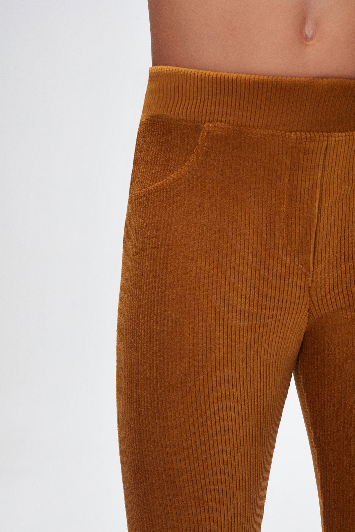 Girls' Ribbed Corduroy Leggings with Pockets (HONEY MUSTARD)