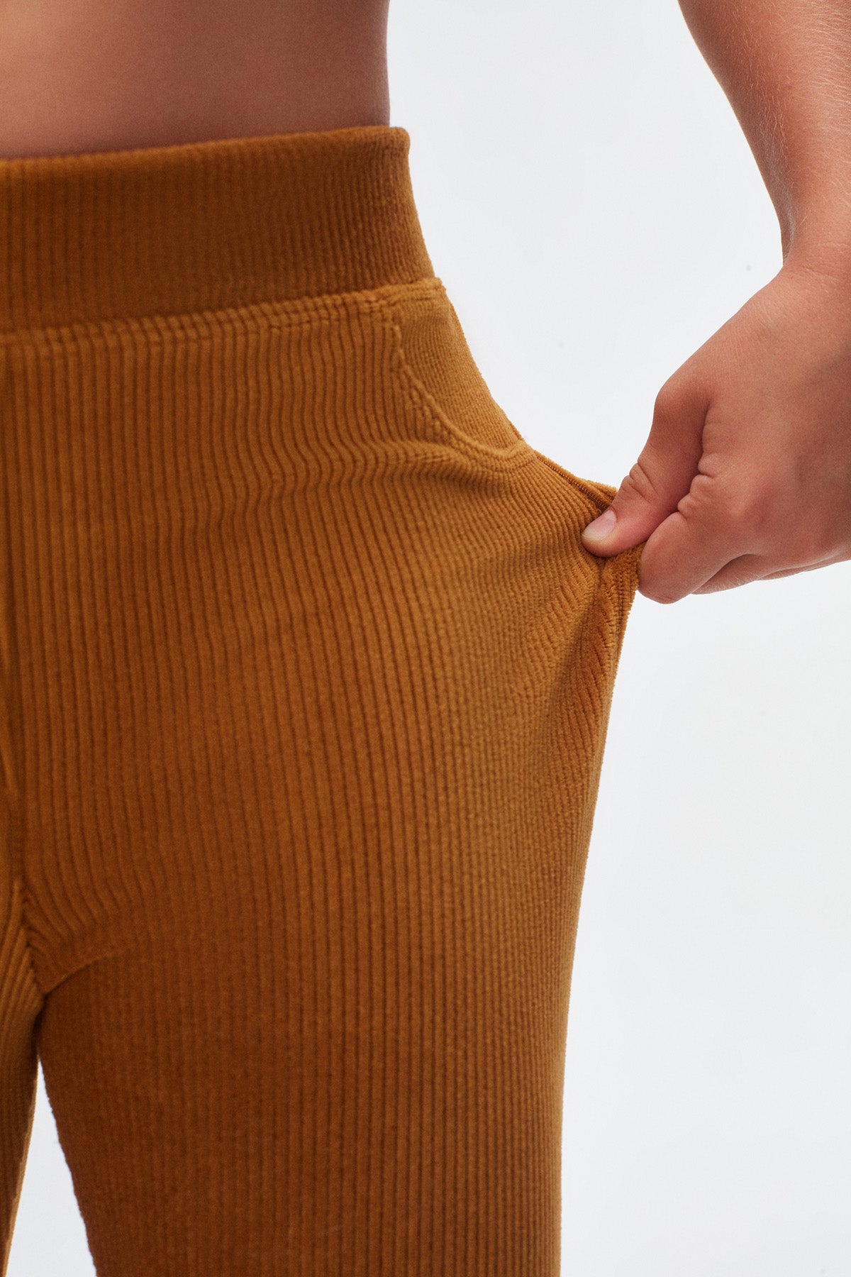 Girls' Ribbed Corduroy Leggings with Pockets (HONEY MUSTARD)