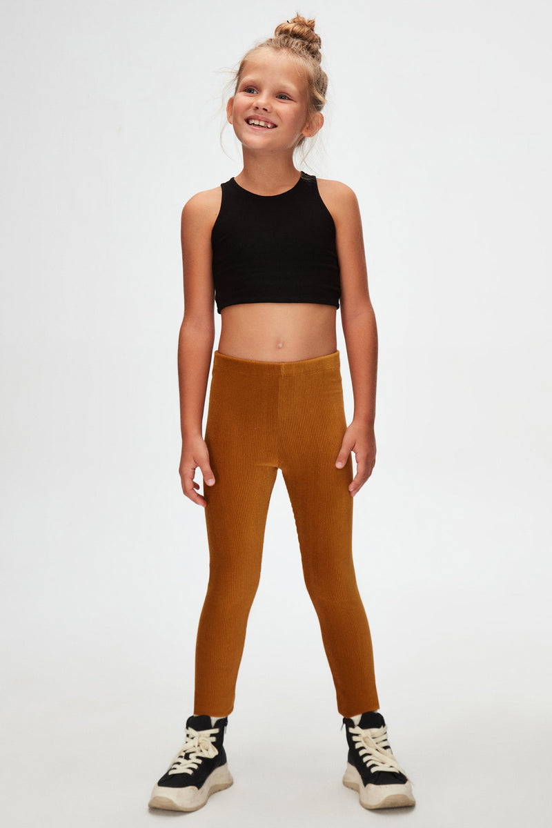 Girls' Ribbed Corduroy Leggings (HONEY MUSTARD)