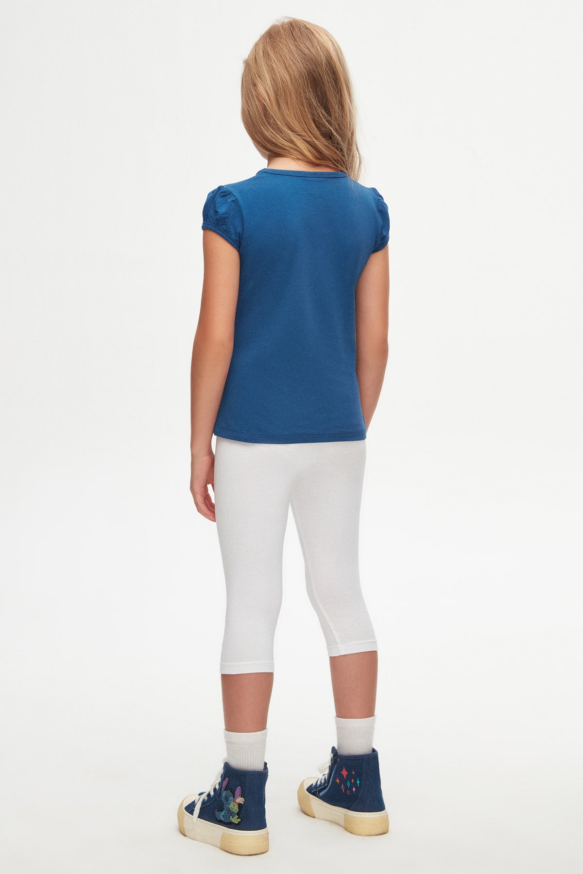 Girls' Basic Crew Neck Puff Sleeve T-Shirt_sizechart (INDIGO)