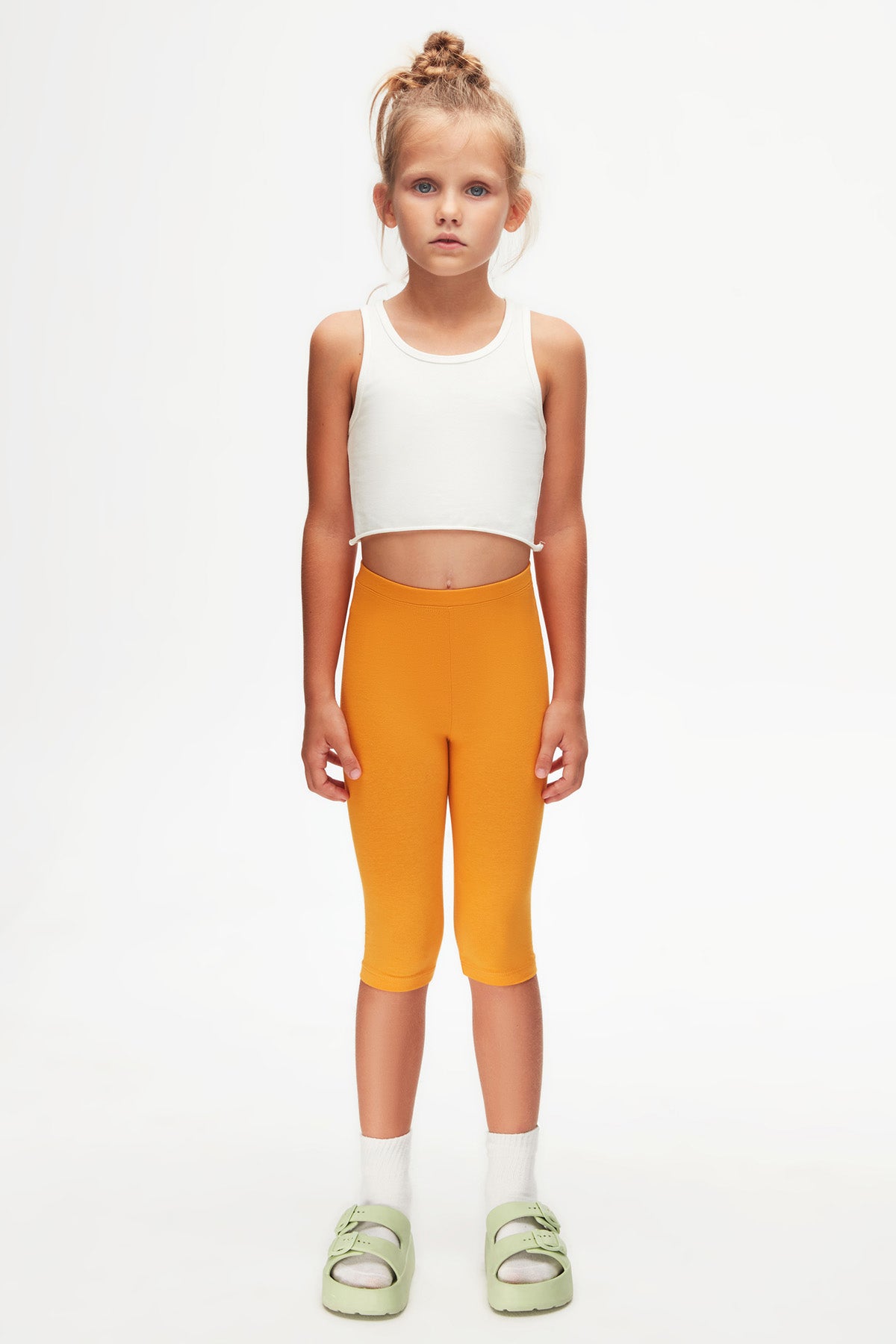 Girls' Basic Below-the-Knee Capri Leggings (CADMIUM YELLOW)