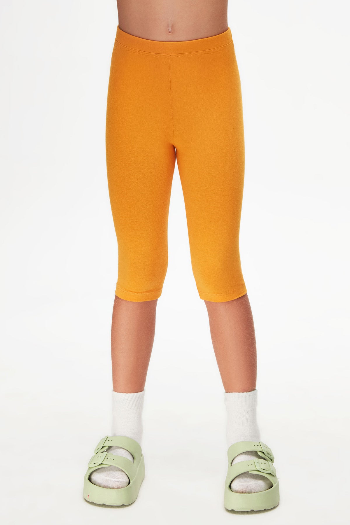 Girls' Basic Below-the-Knee Capri Leggings (CADMIUM YELLOW)