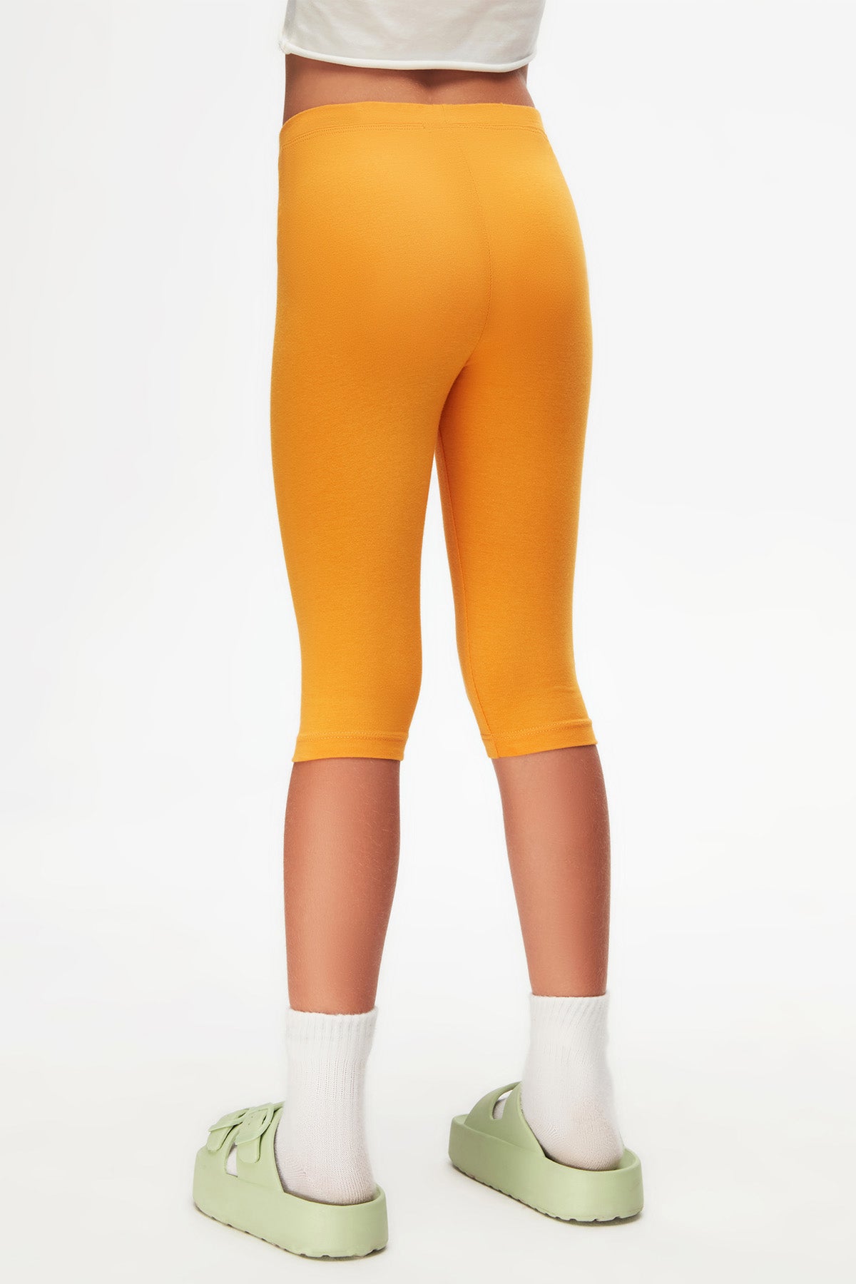 Girls' Basic Below-the-Knee Capri Leggings (CADMIUM YELLOW)