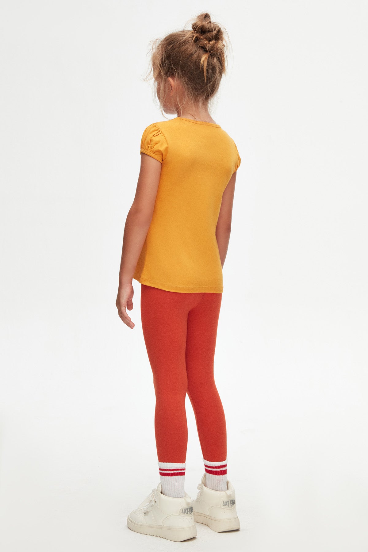 Girls' Basic Crew Neck Puff Sleeve T-Shirt_sizechart (CADMIUM YELLOW)