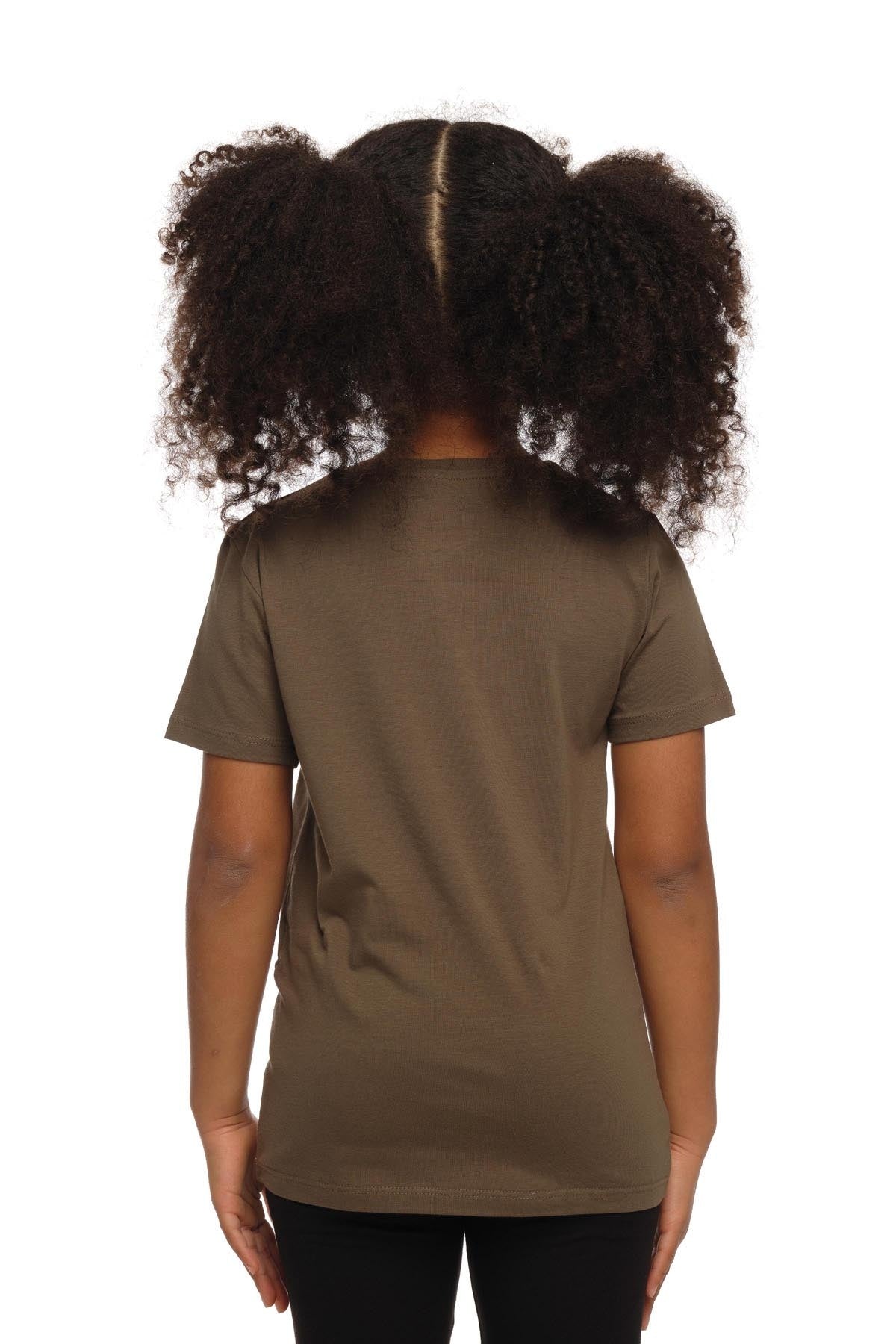 Basic Unisex Kids Crew Neck Short Sleeve T-Shirt (MILITARY OLIVE)