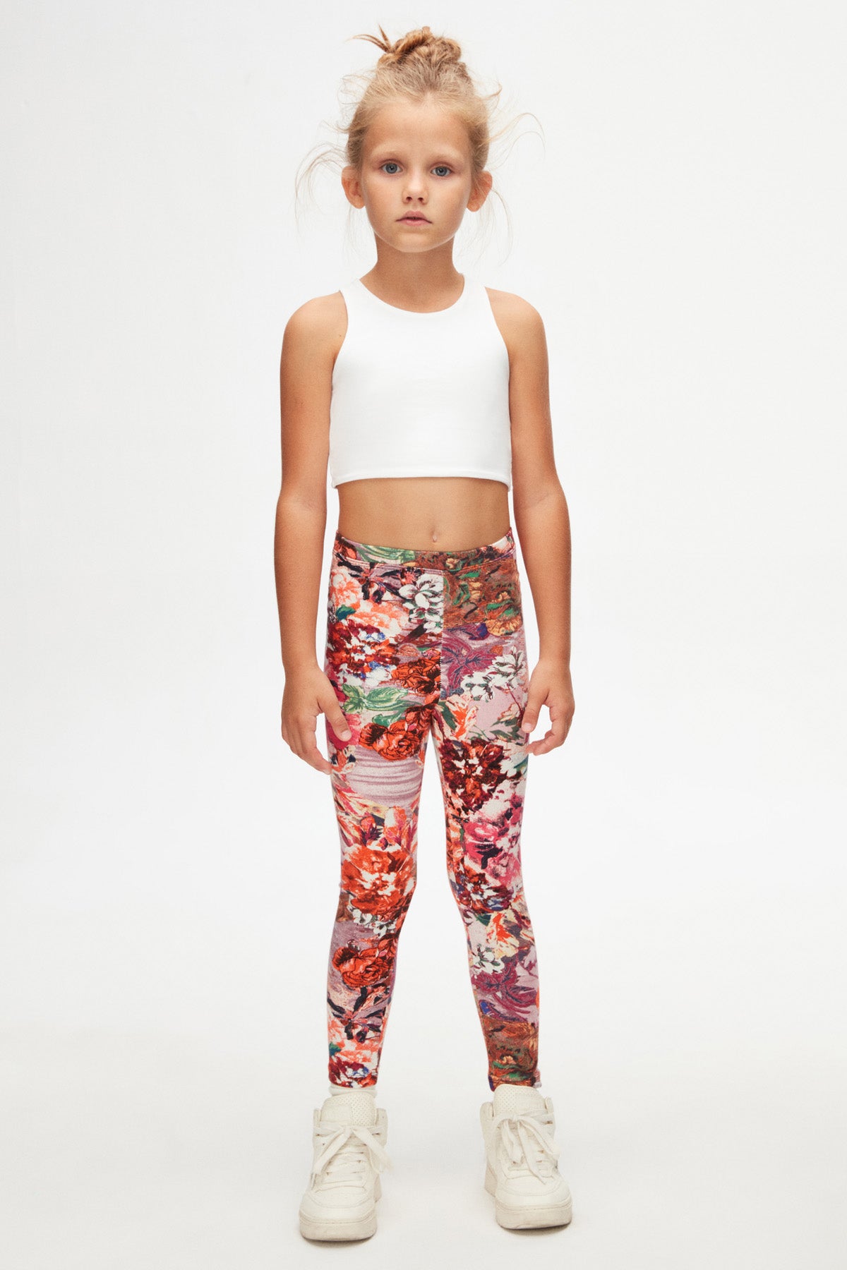 Floral Patterned Girls Winter Leggings
