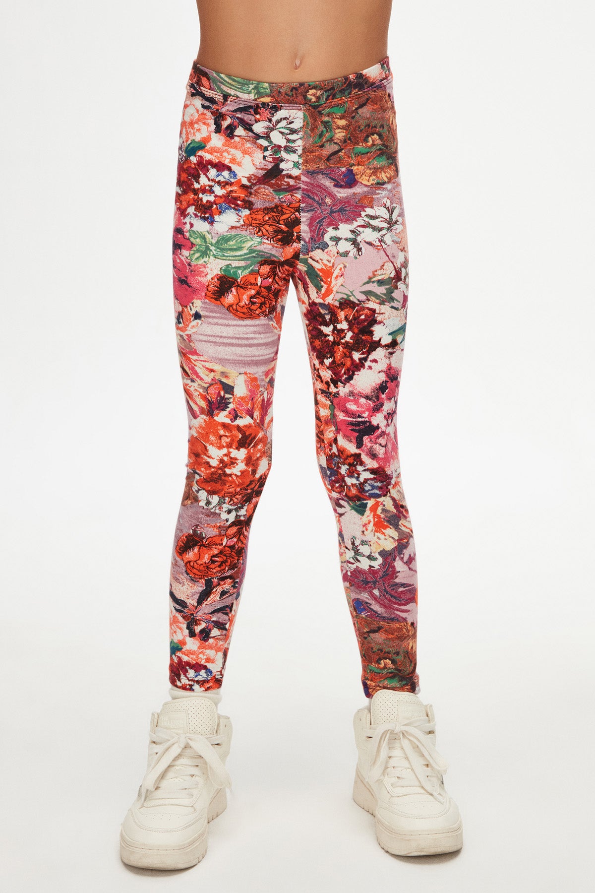 Floral Patterned Girls Winter Leggings