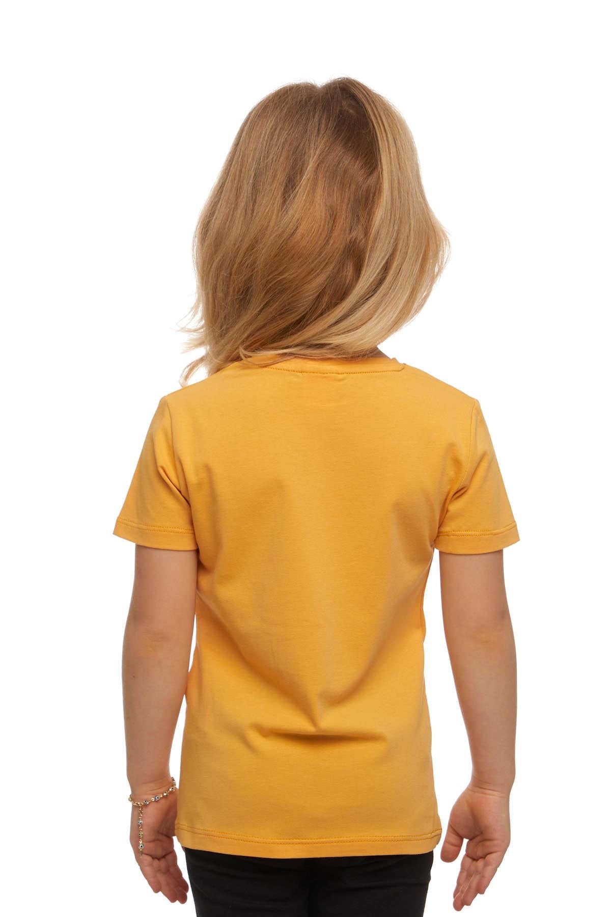 Basic Unisex Kids Crew Neck Short Sleeve T-Shirt (AMBER)