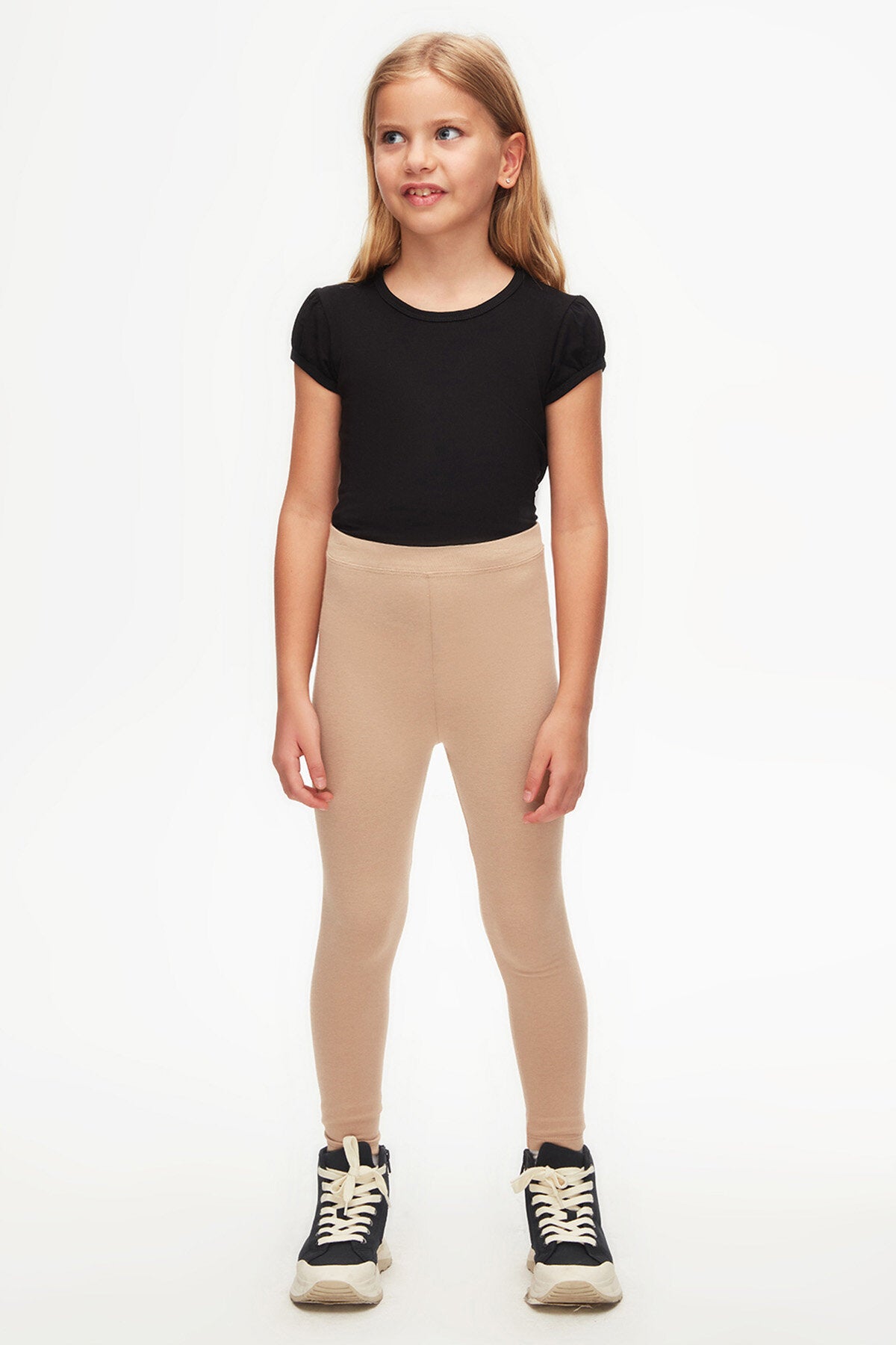 Girls' Summer Basic Leggings (TAPIOCA)