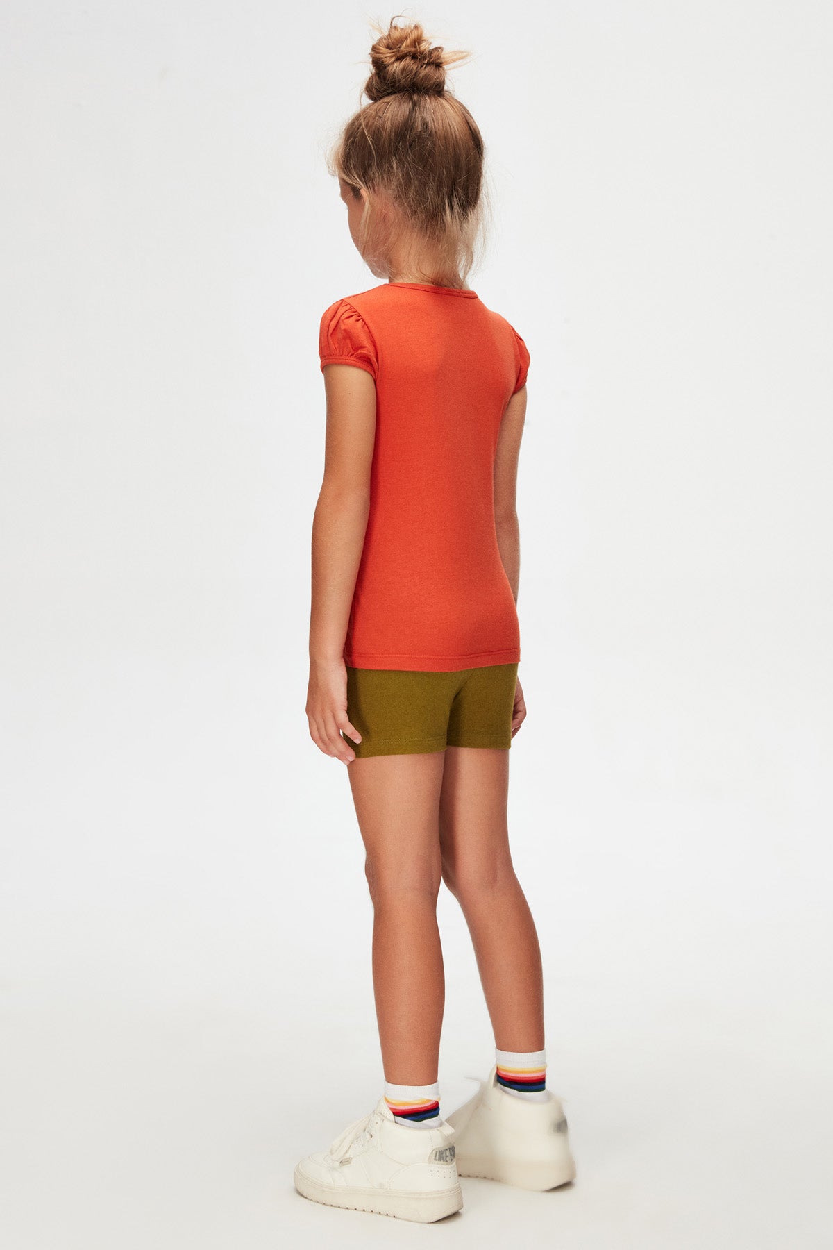 Girls' Basic Crew Neck Puff Sleeve T-Shirt_sizechart (PUREED PUMPKIN)