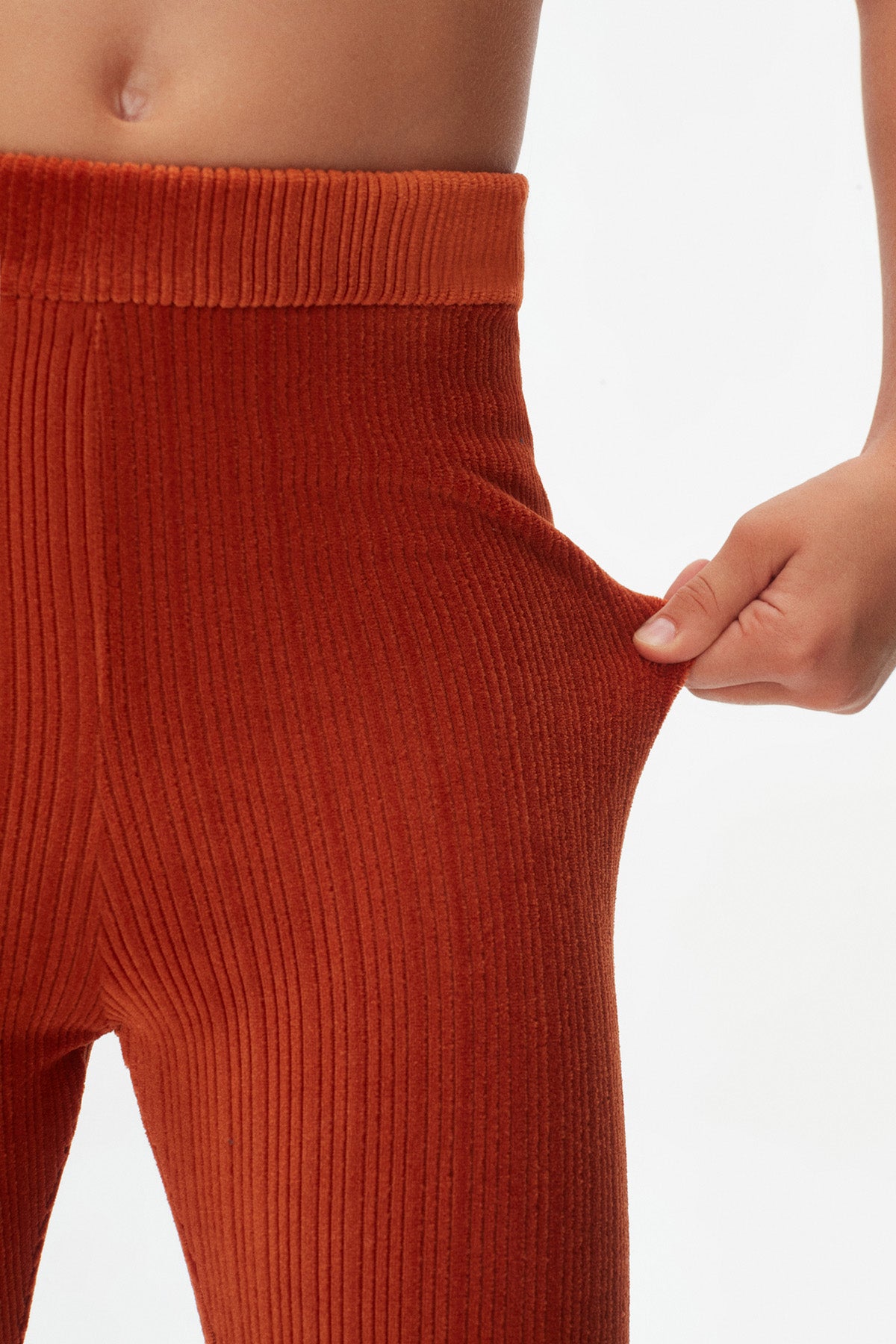 Girls' Ribbed Corduroy Leggings (PUREED PUMPKIN)