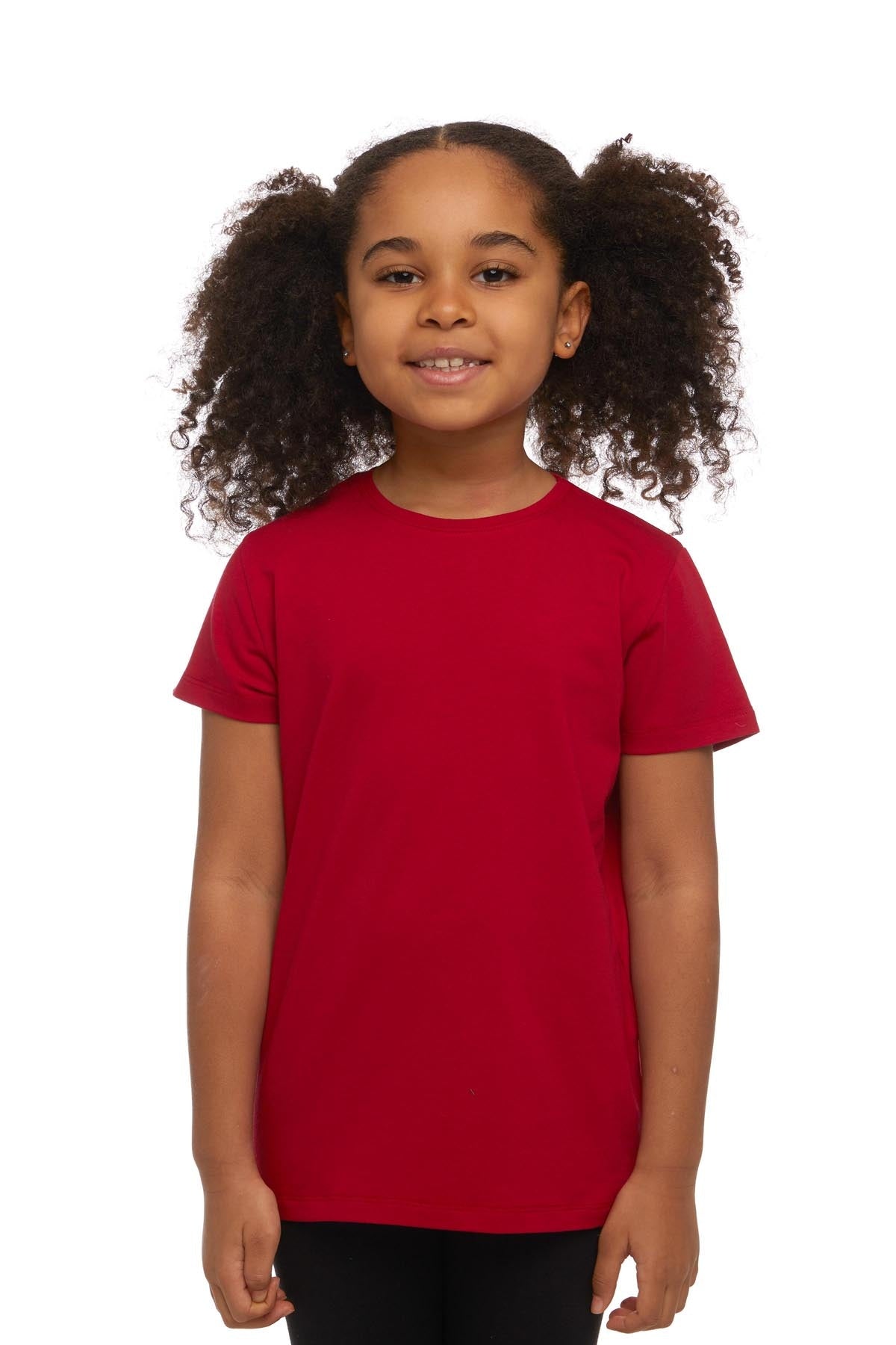 Basic Unisex Kids Crew Neck Short Sleeve T-Shirt (POPPY RED)