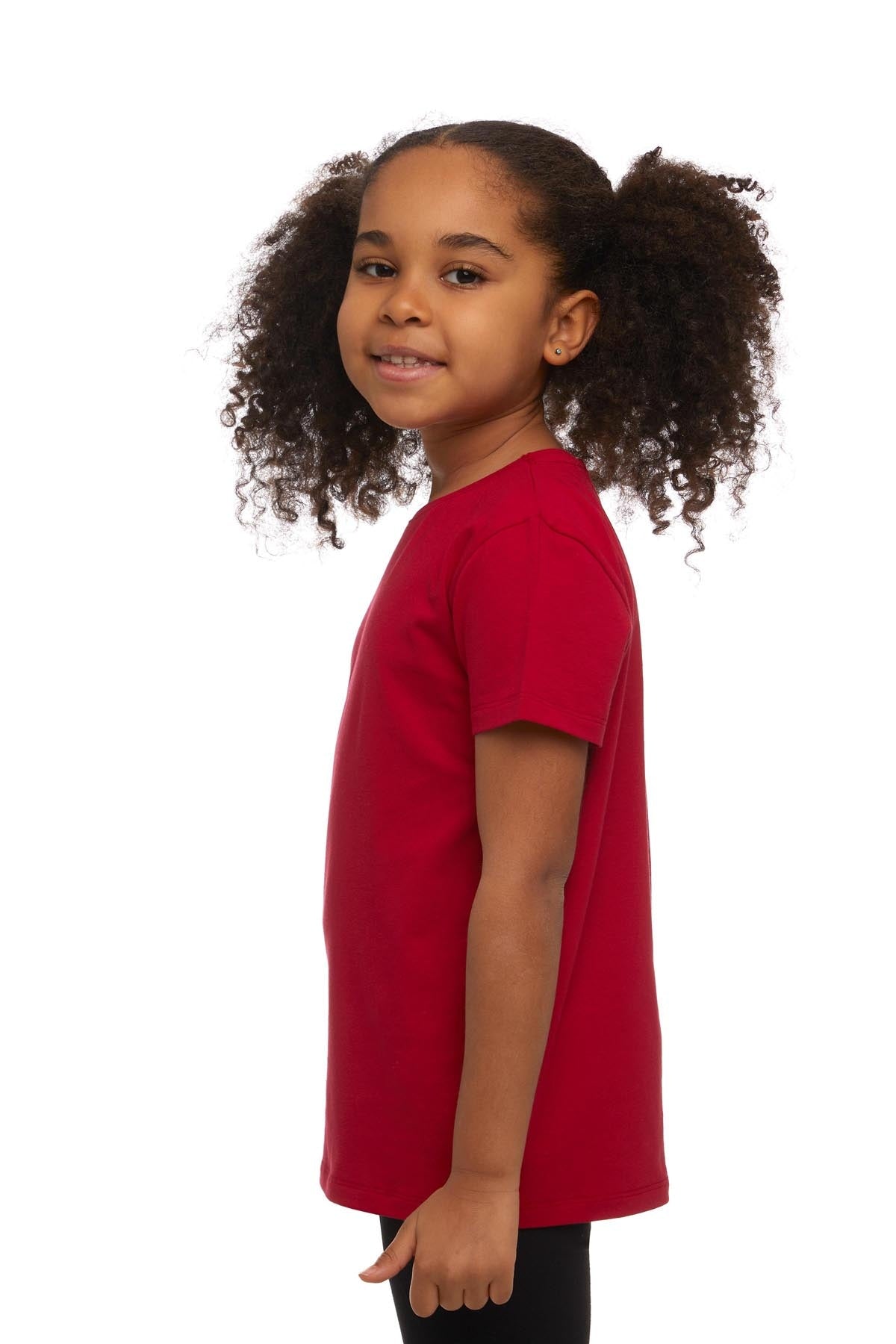 Basic Unisex Kids Crew Neck Short Sleeve T-Shirt (POPPY RED)