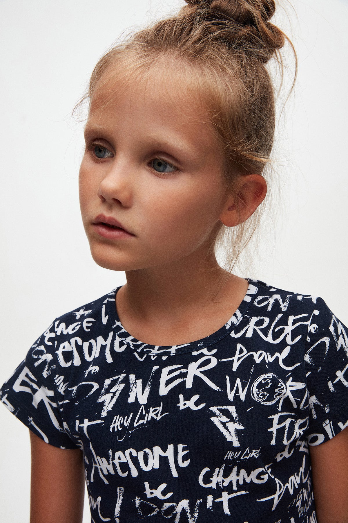Girls' Change World Patterned Short Sleeve Flared Dress