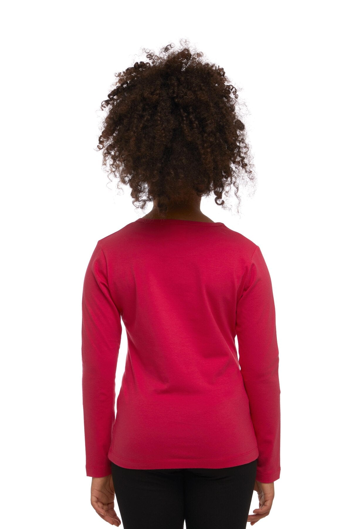 Girls' Basic Seasonal Stretch Long Sleeve T-Shirt (RASPBERRY)