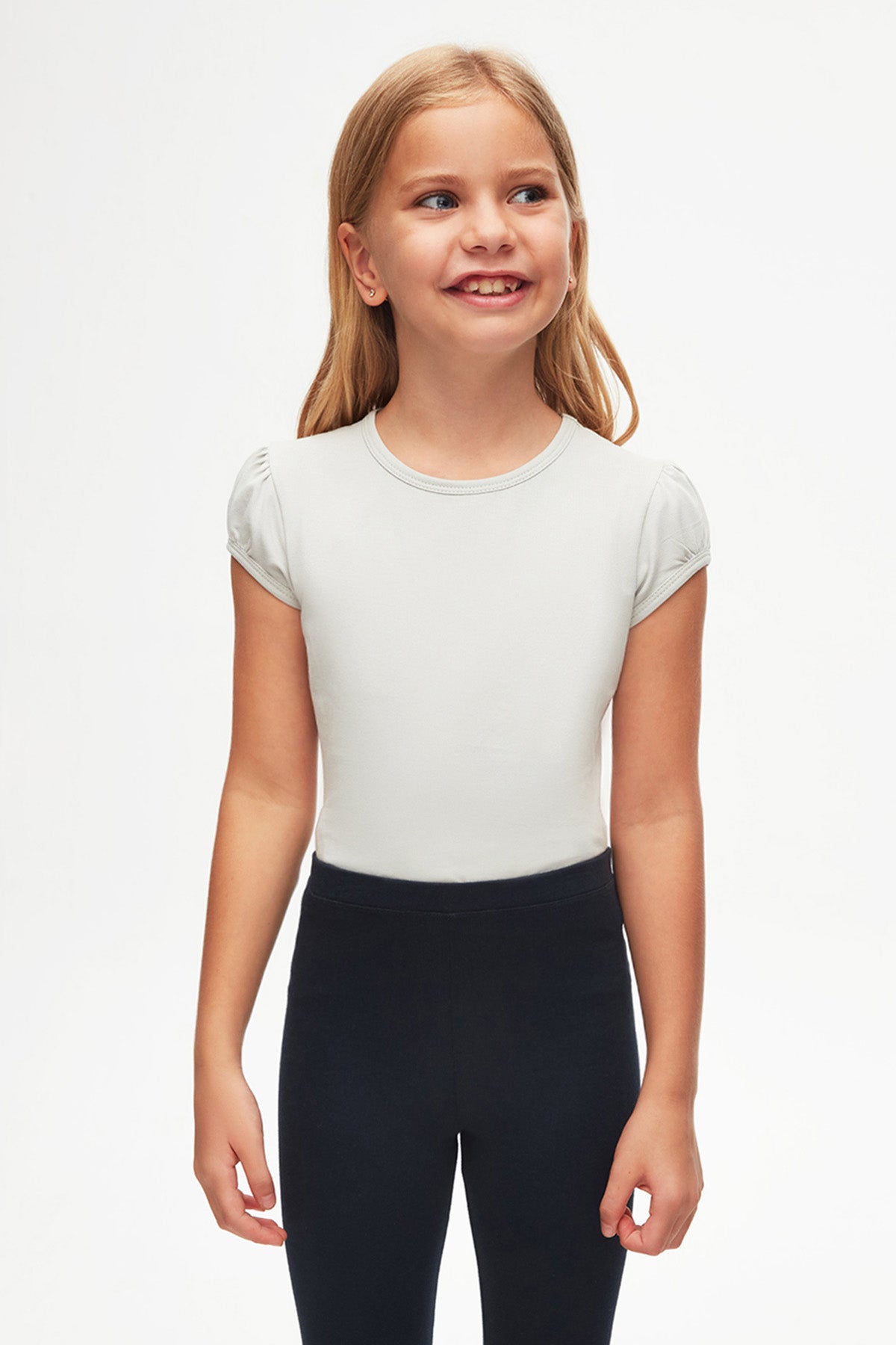 Girls' Basic Below-the-Knee Capri Leggings (DARK NAVY)