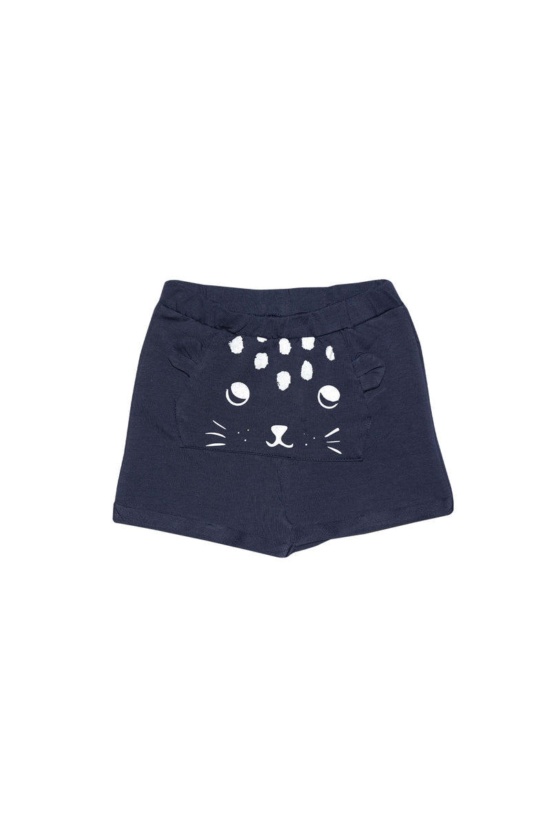Girls' Kangaroo Pocket Shorts (DARK NAVY)