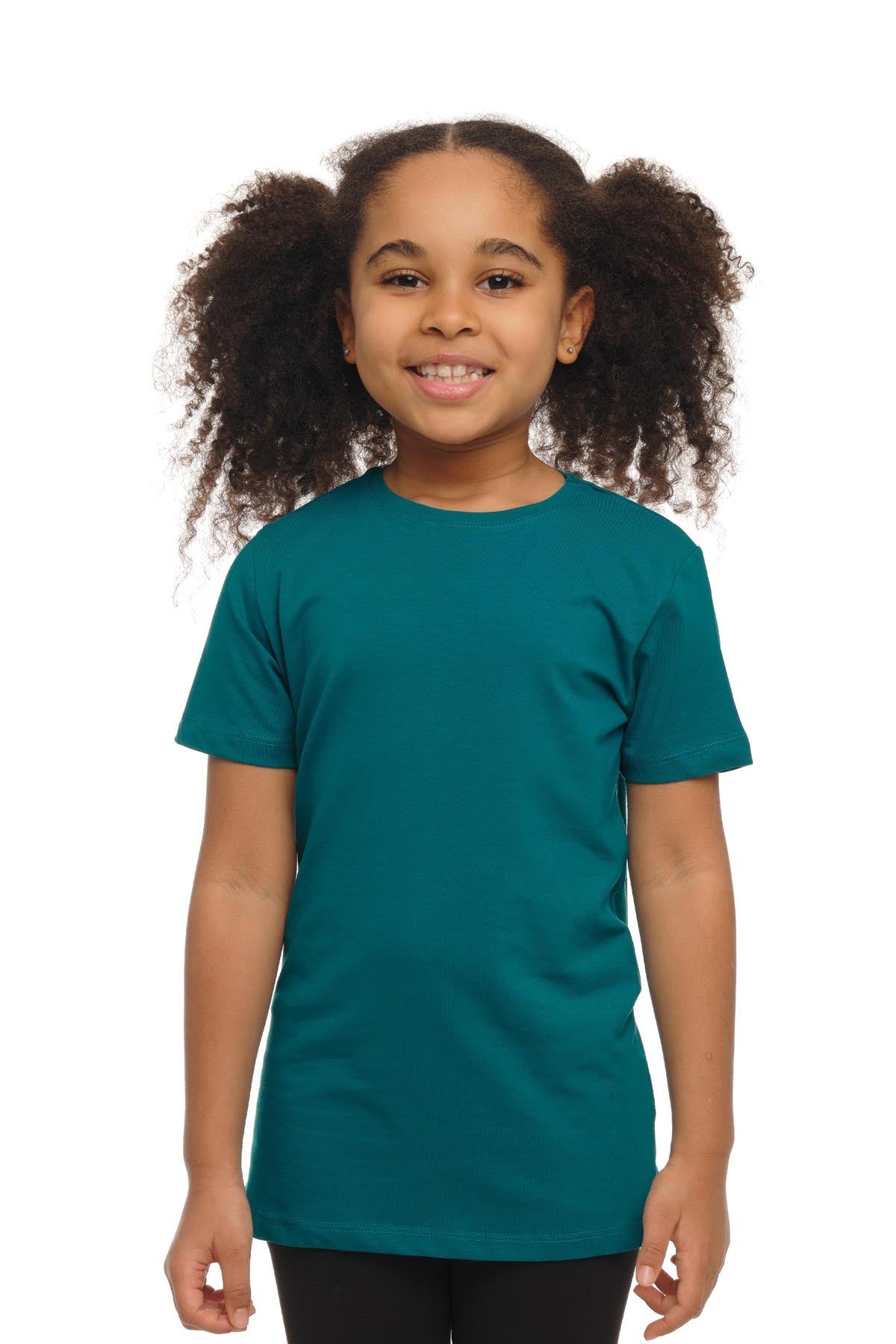 Basic Unisex Kids Crew Neck Short Sleeve T-Shirt (PACIFIC)