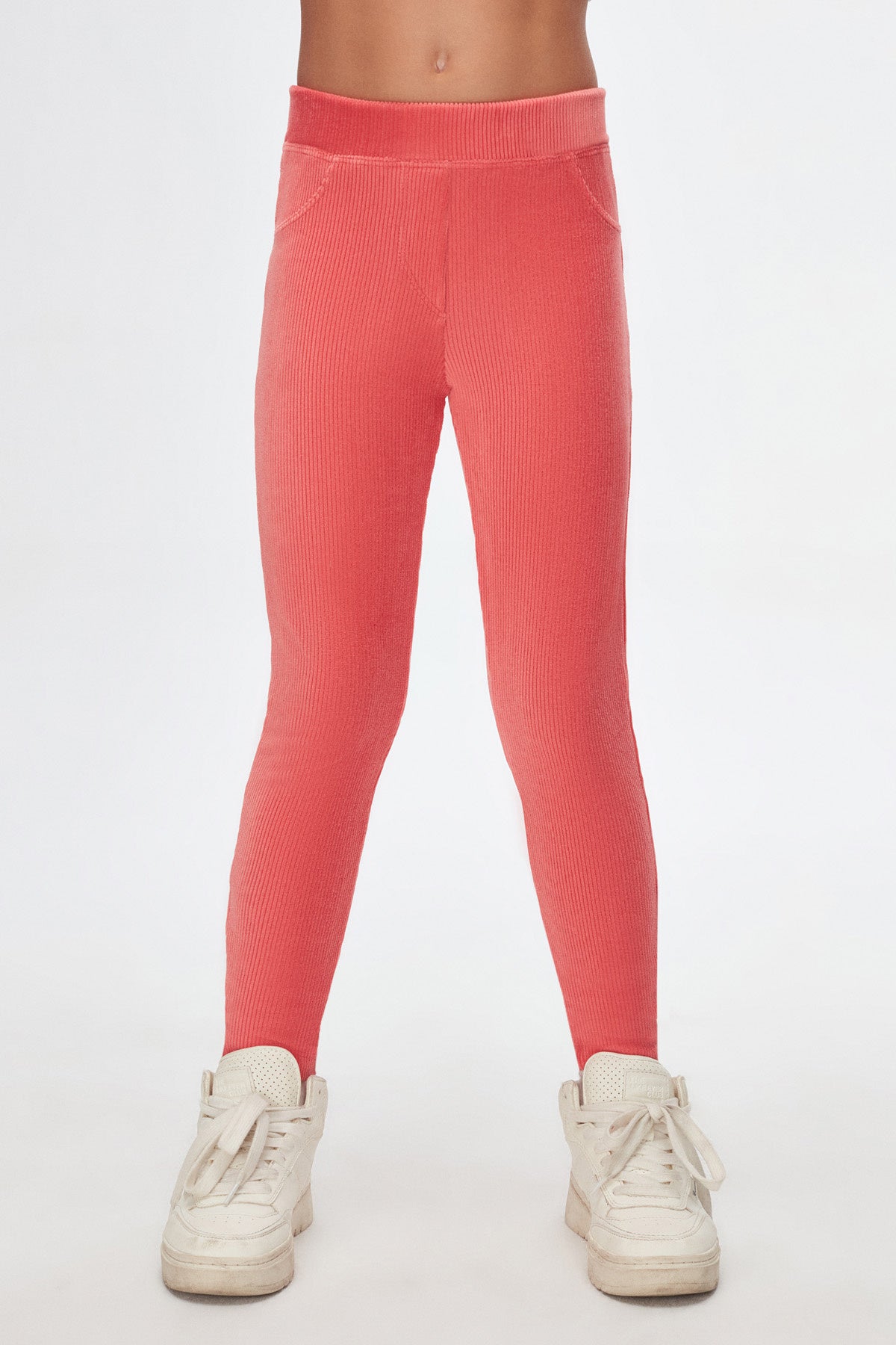 Girls' Ribbed Corduroy Leggings with Pockets
