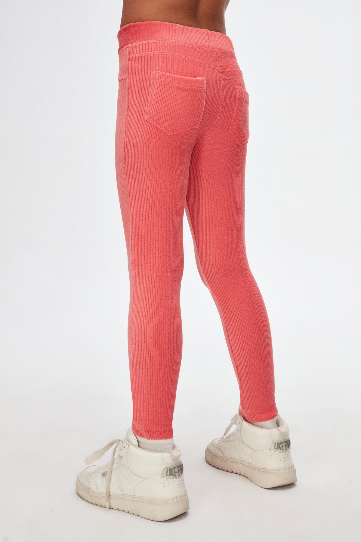Girls' Ribbed Corduroy Leggings with Pockets