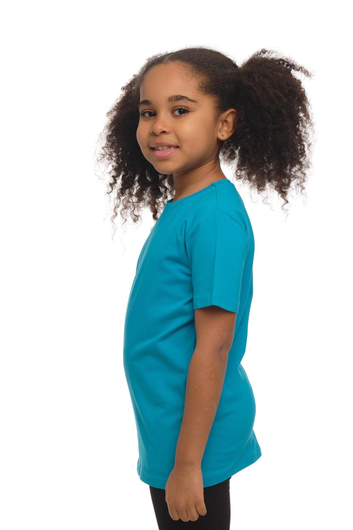Basic Unisex Kids Crew Neck Short Sleeve T-Shirt (OCEAN TURQUOISE)