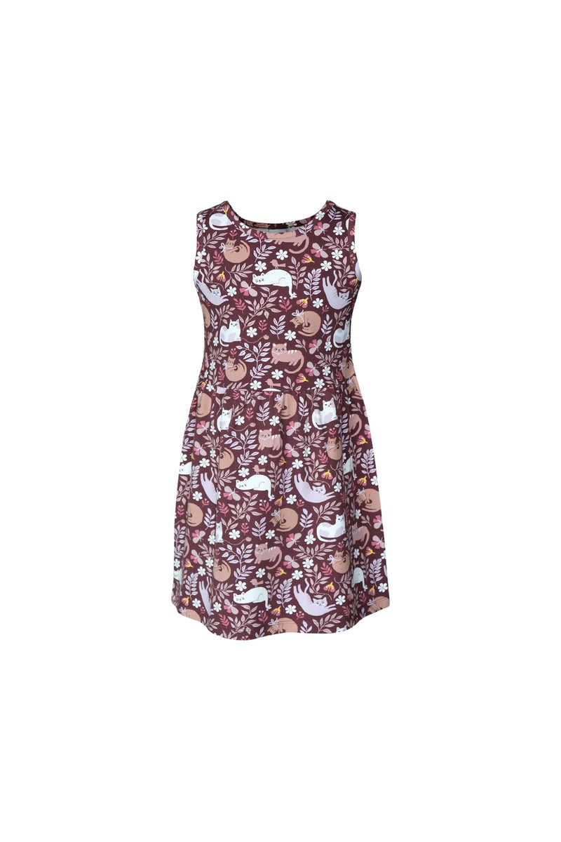 Lazy Cat Girls' Patterned Sleeveless Dress