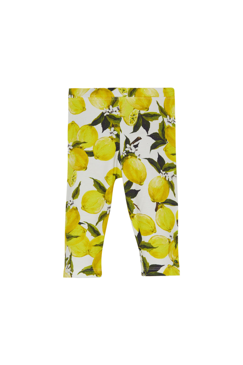 Lemon Breeze Girls Printed Below-Knee Capri Leggings