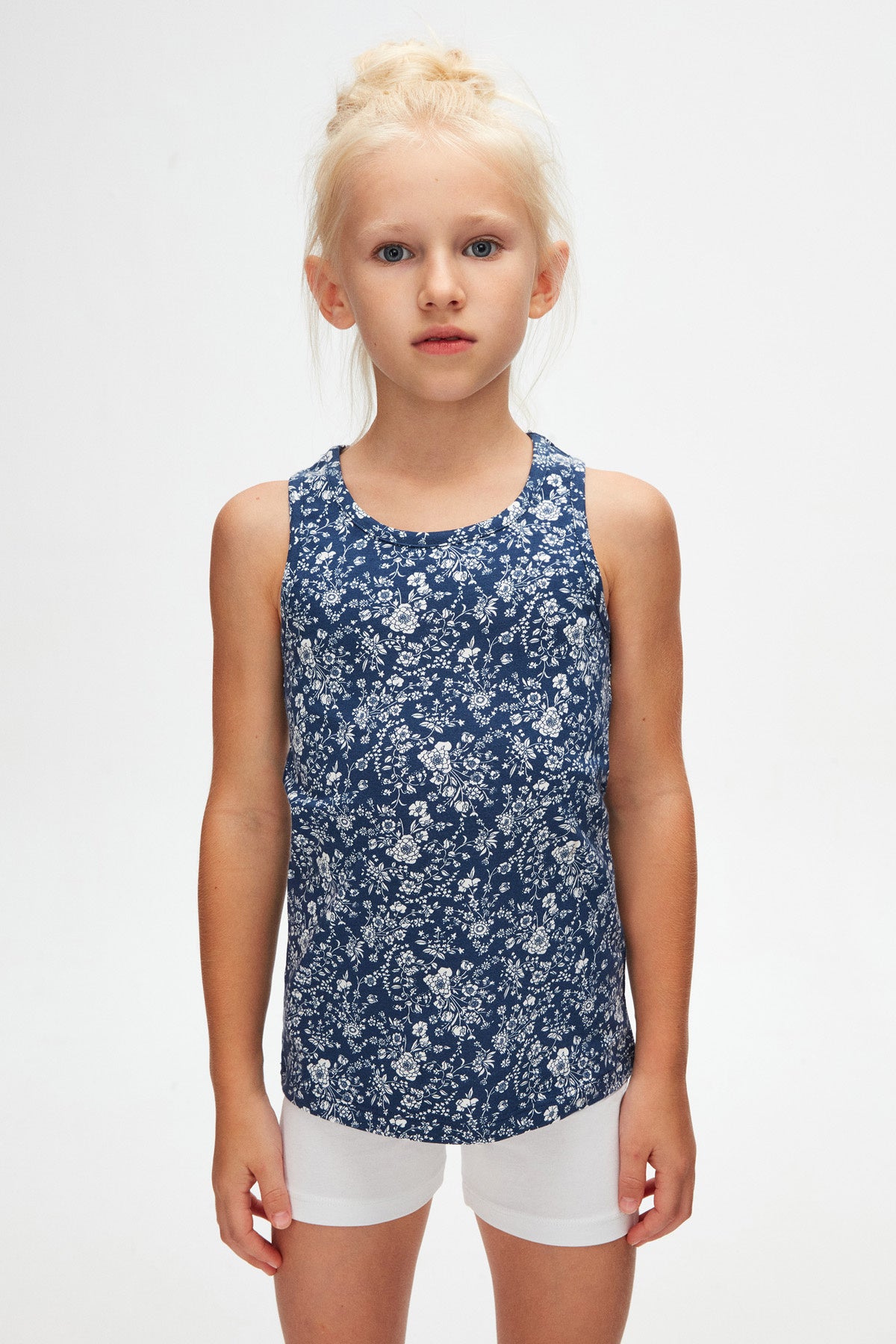 Midnight Garden Girls Patterned Sleeveless T-Shirt