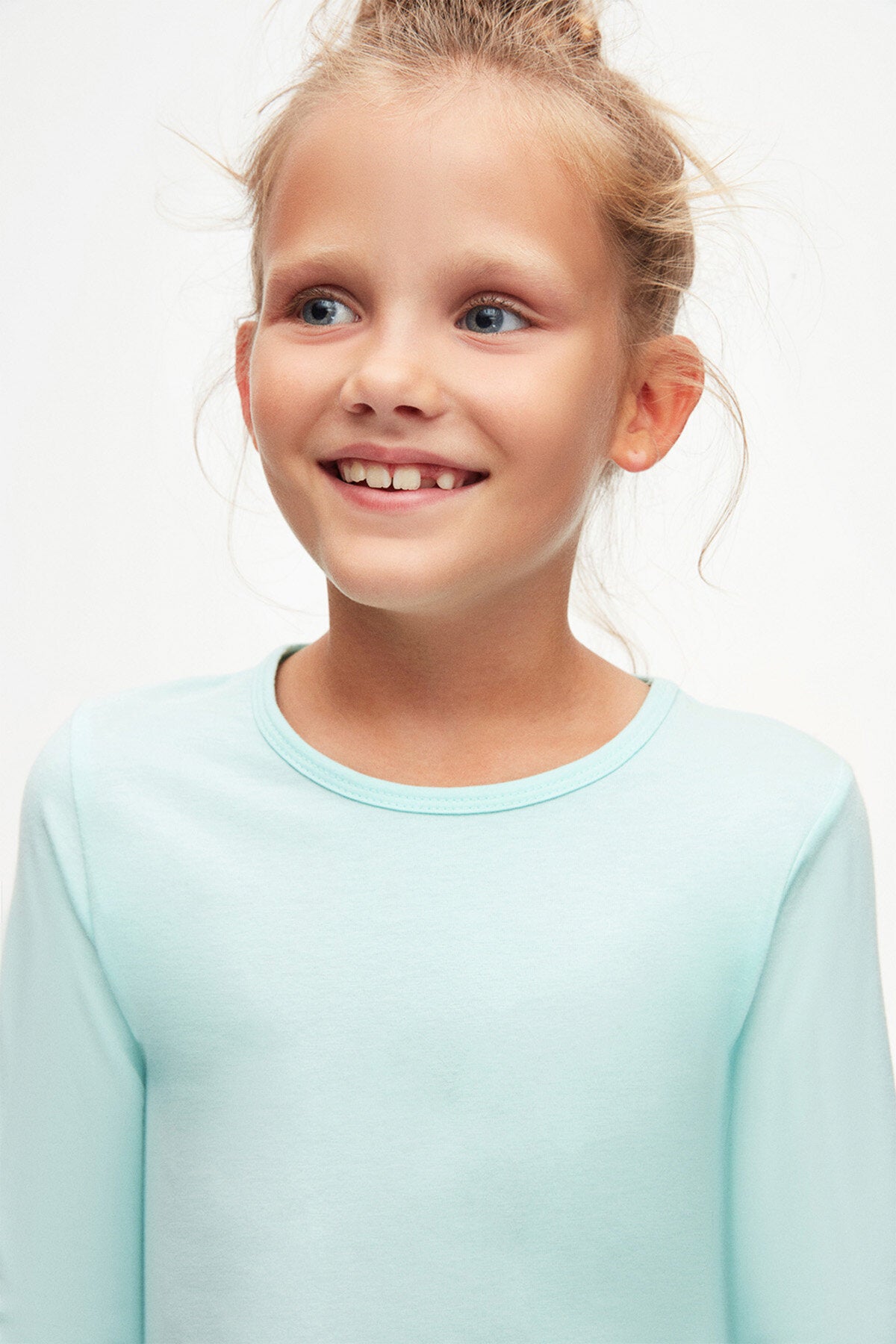 Girls' Basic Seasonal Stretch Long Sleeve T-Shirt (MINT)