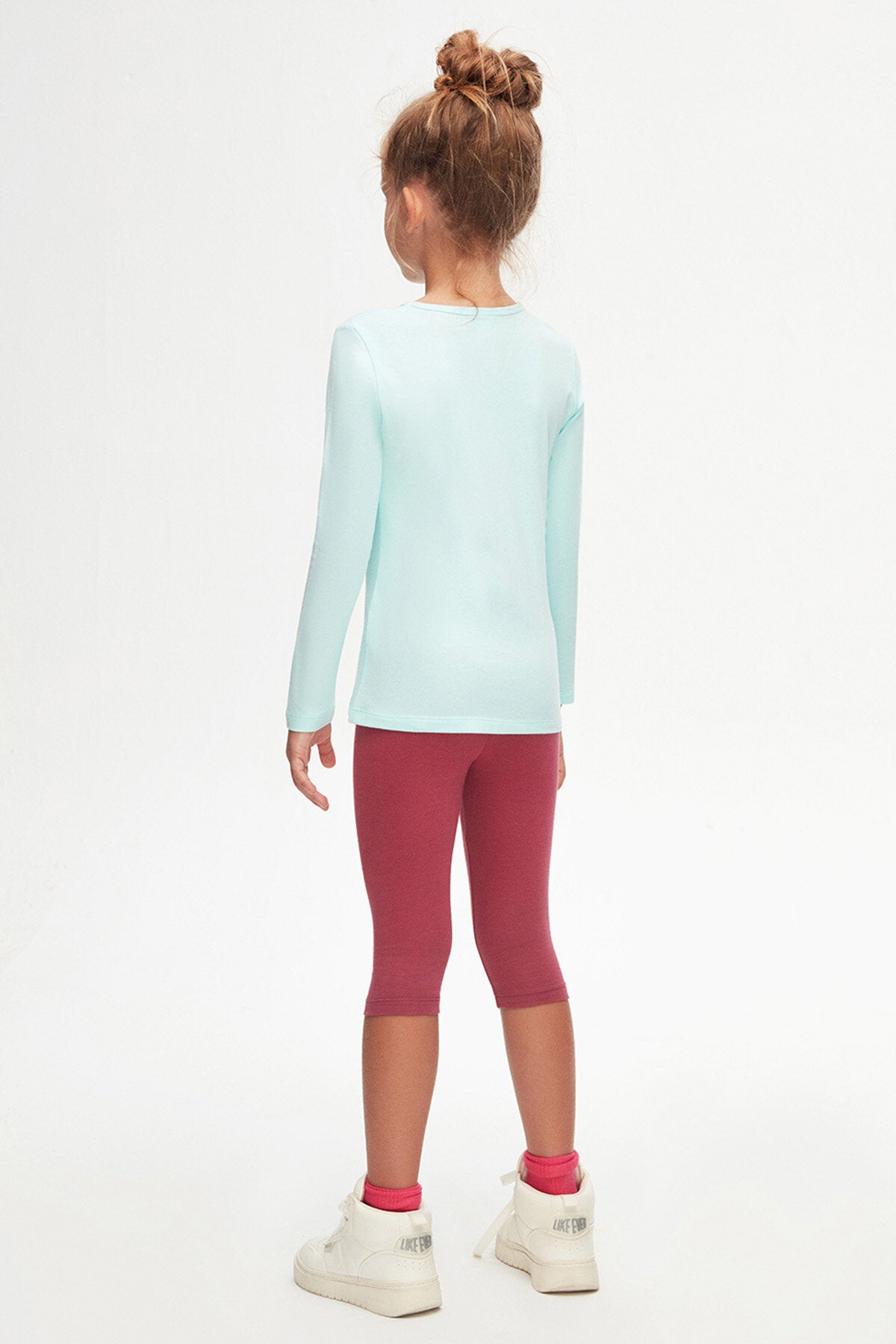 Girls' Basic Seasonal Stretch Long Sleeve T-Shirt (MINT)