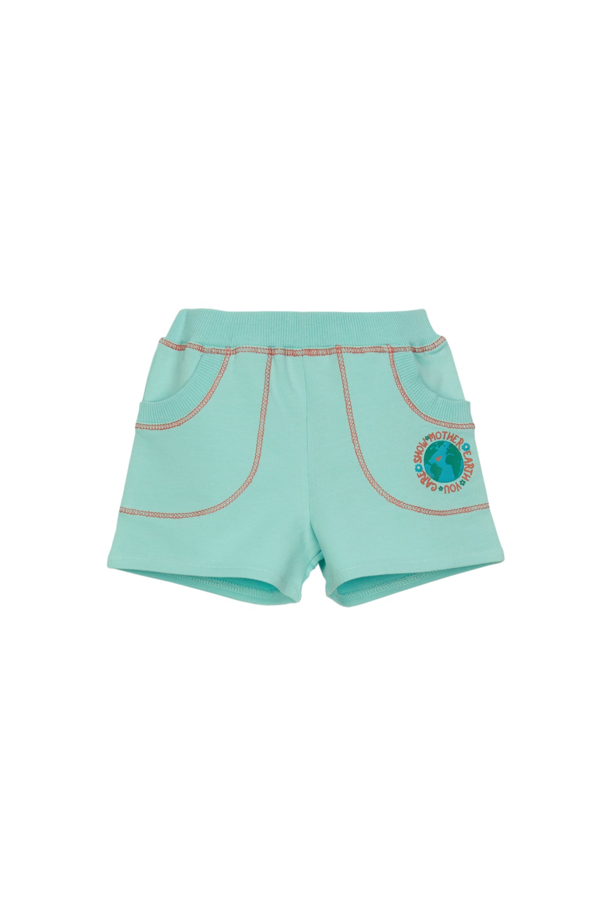 Girls' Two-Thread World Print Shorts with Pockets (MINT)