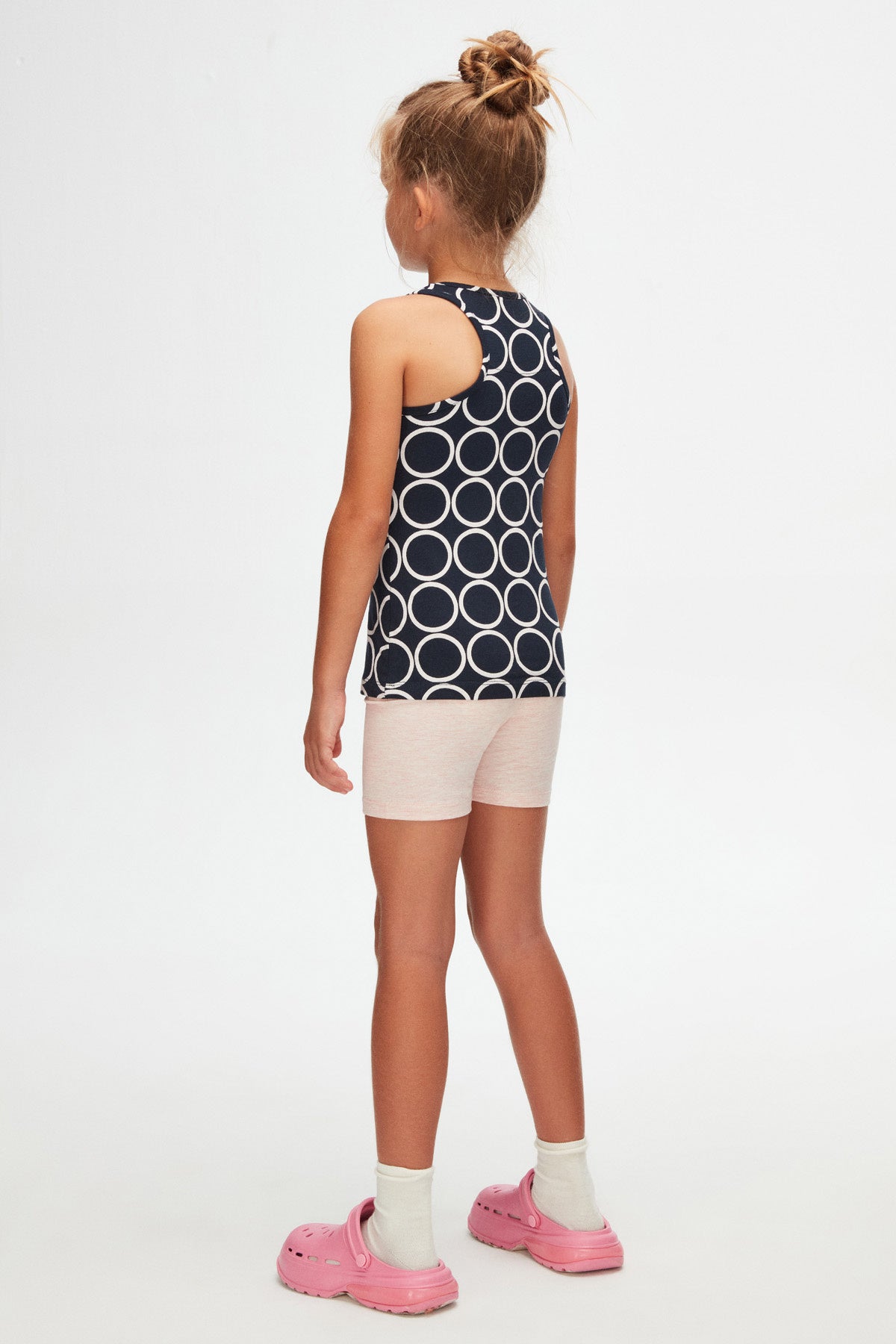 Girls' Monochrome Ring Patterned Sleeveless T-Shirt