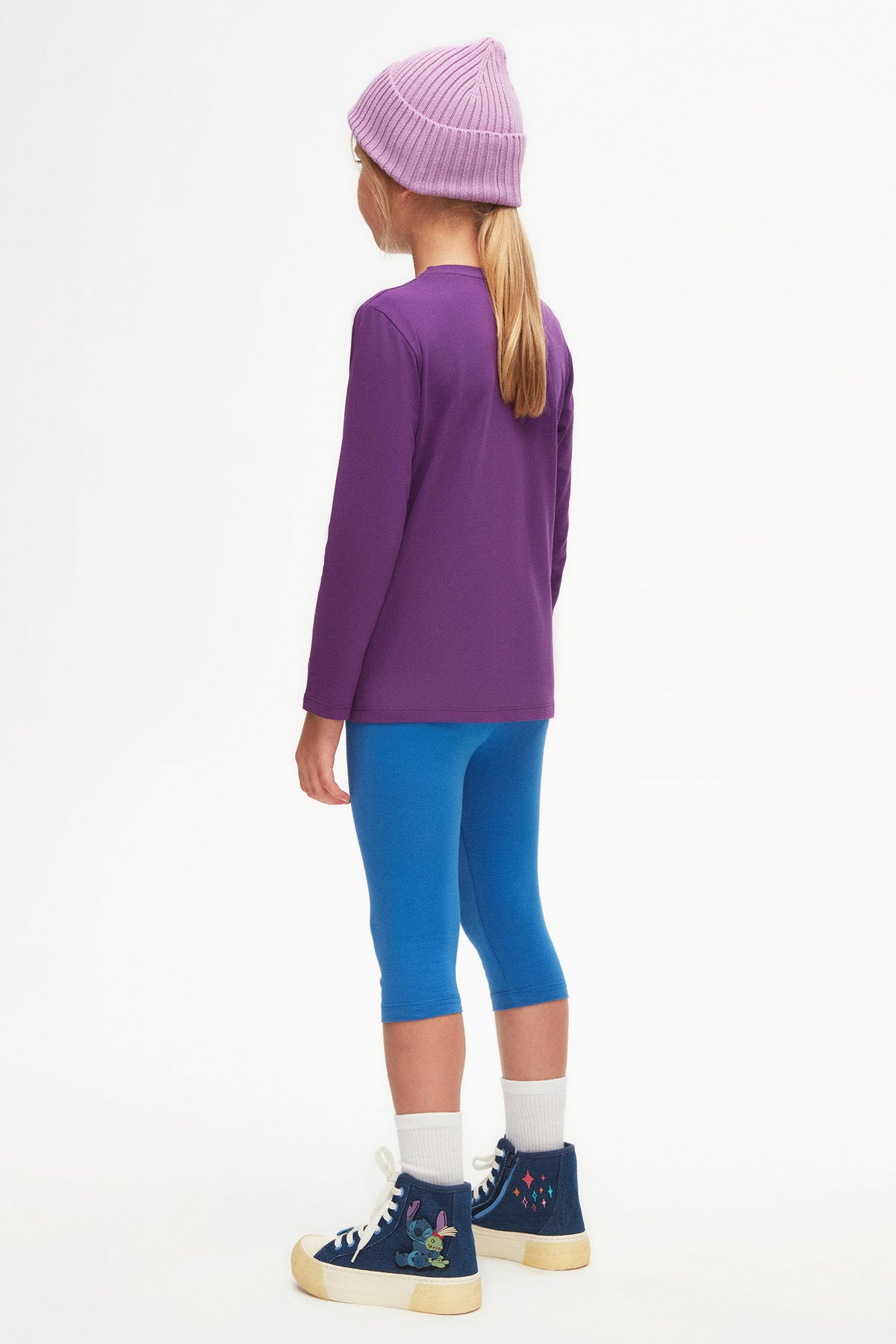 Basic Unisex Kids Seasonal Crew Neck Long Sleeve T-Shirt (ROYAL PURPLE)