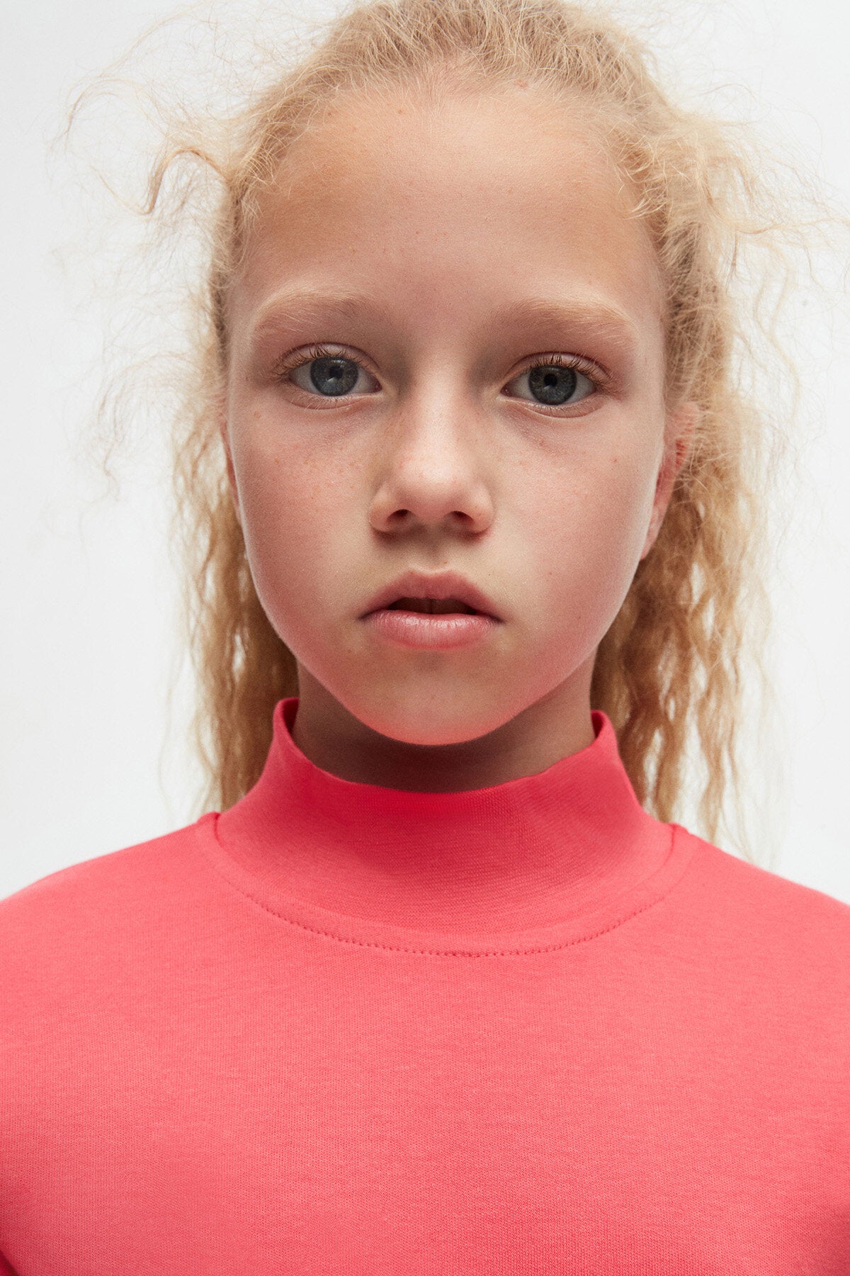 Girls' Basic Winter Mock Neck Long Sleeve T-Shirt (PARADISE PINK)