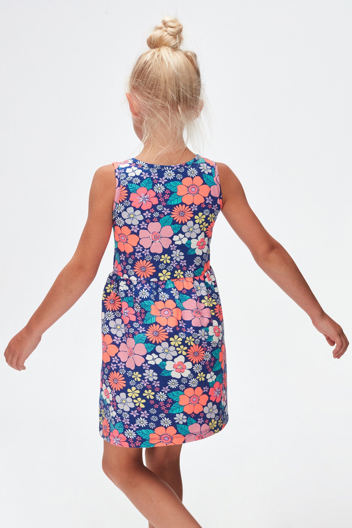 Neon Garden Girls' Patterned Sleeveless Dress