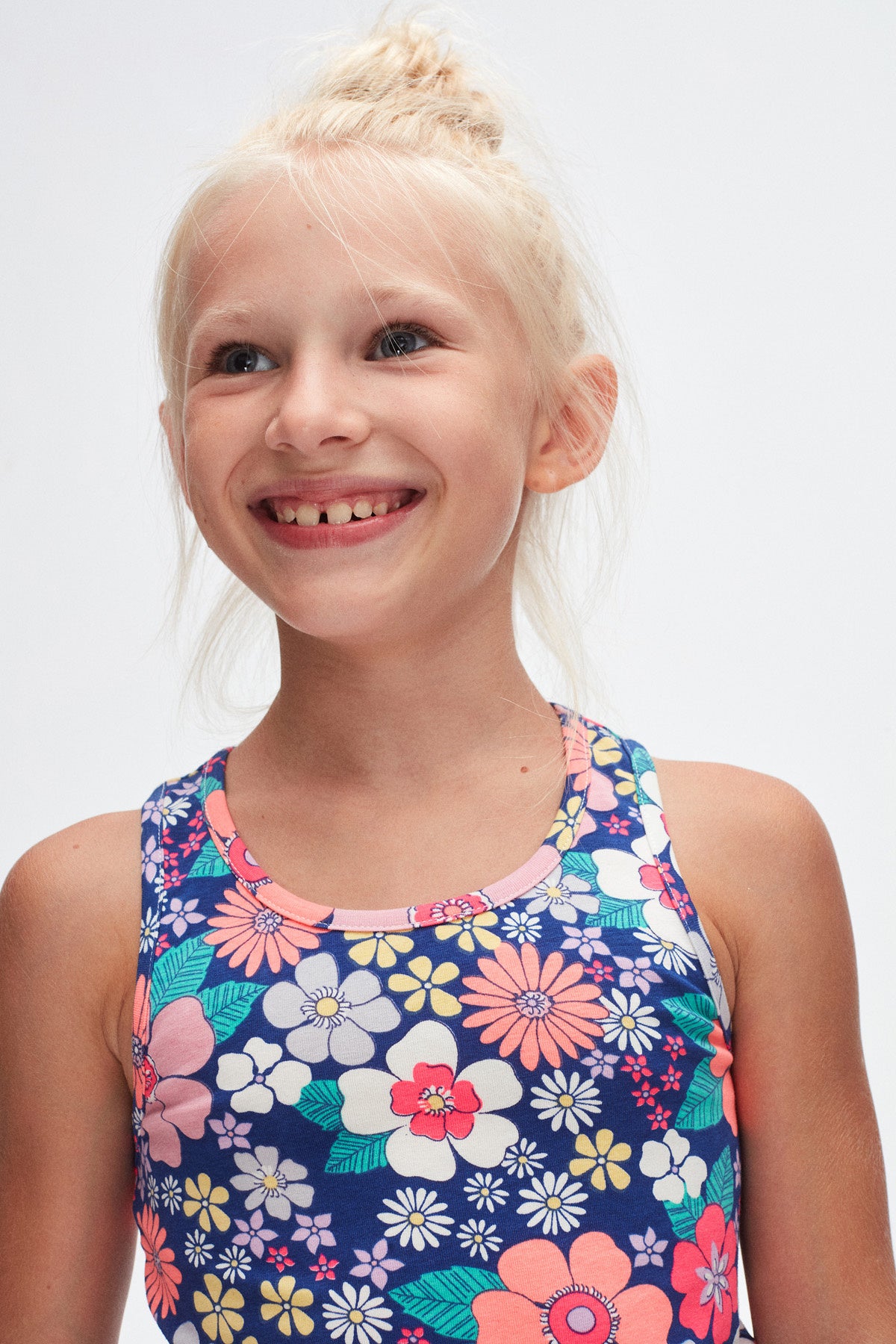 Neon Garden Girls Patterned Sleeveless T-Shirt