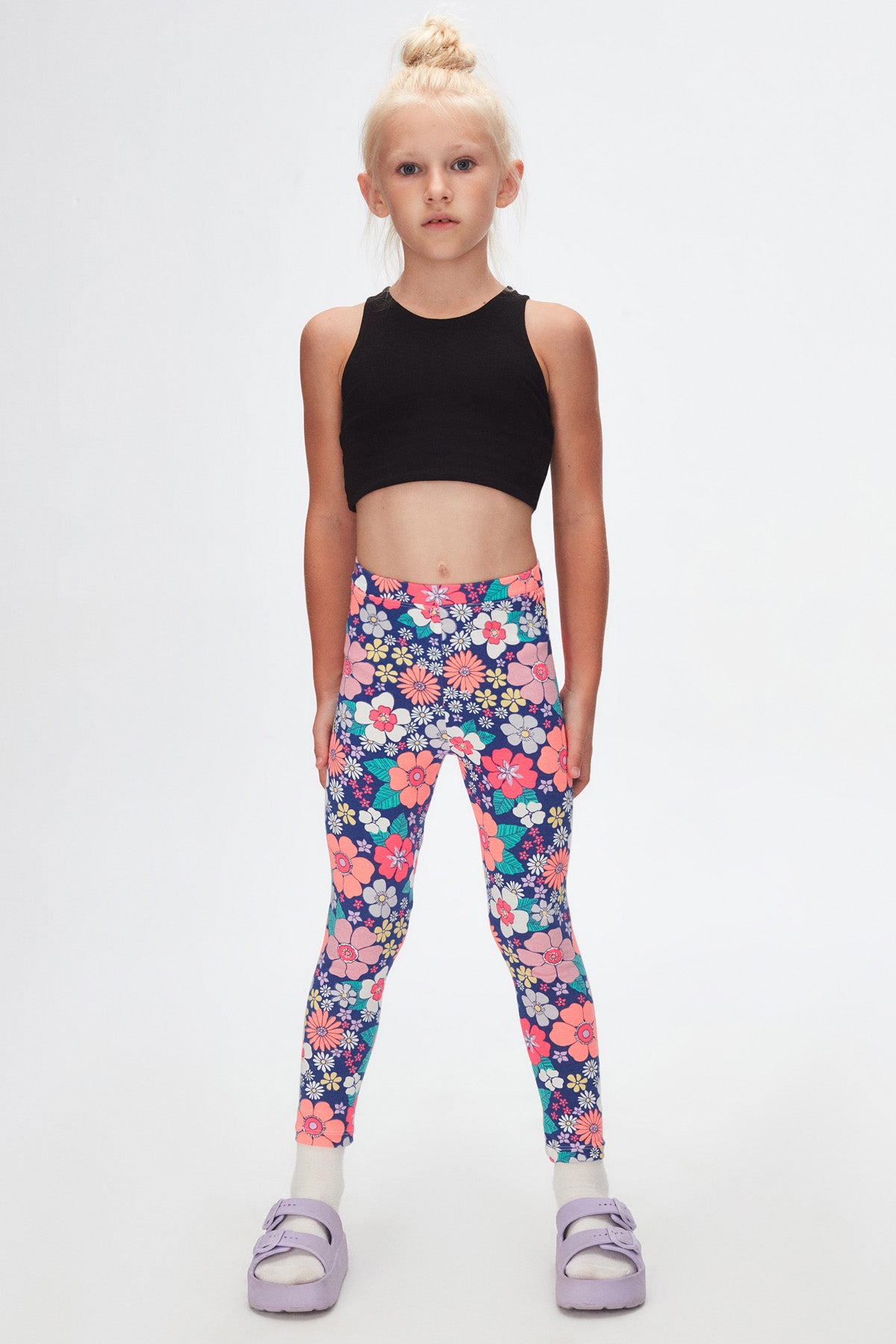 Neon Garden Girls' Patterned Summer Leggings