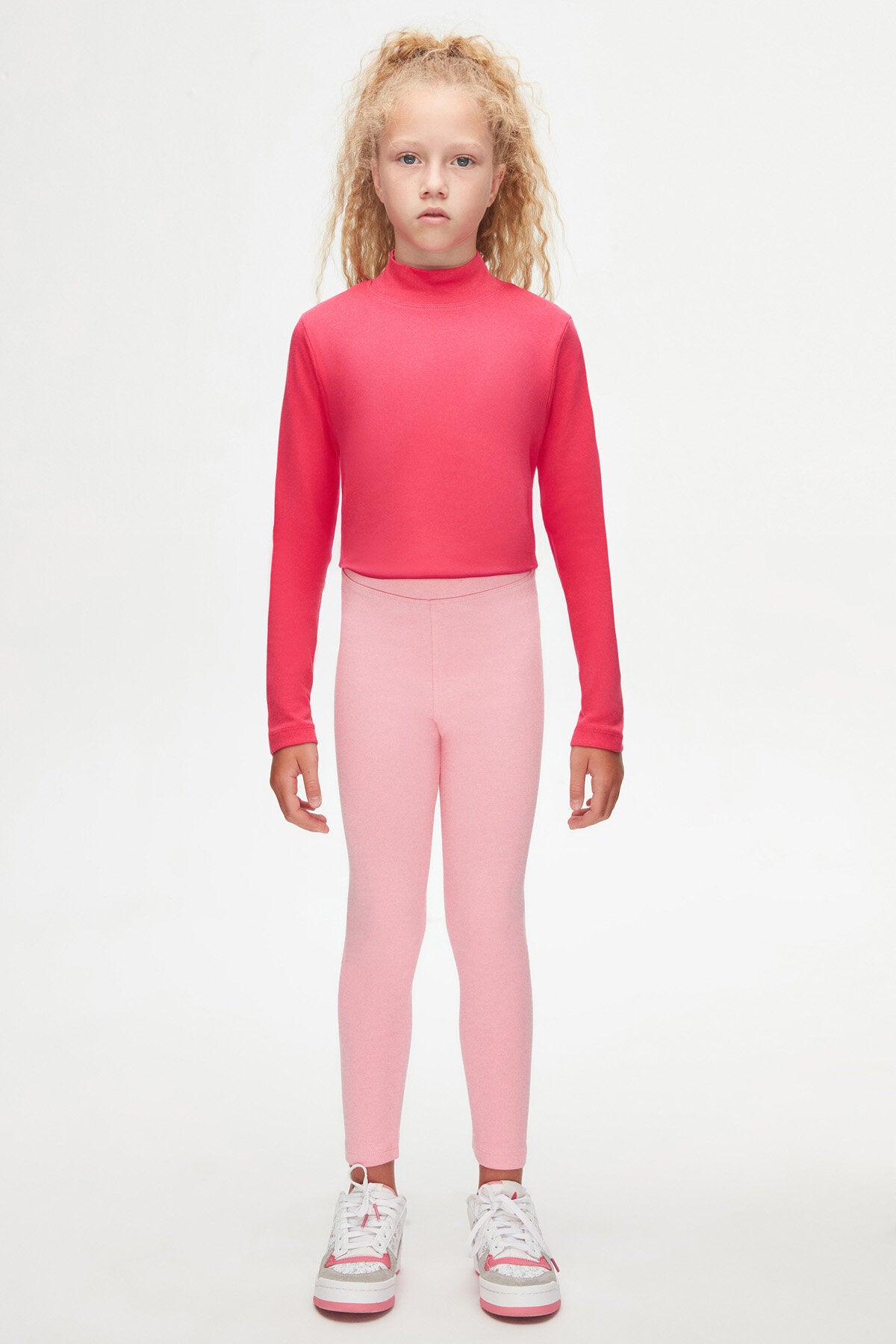Basic Girls Winter Leggings (PEONY PINK)