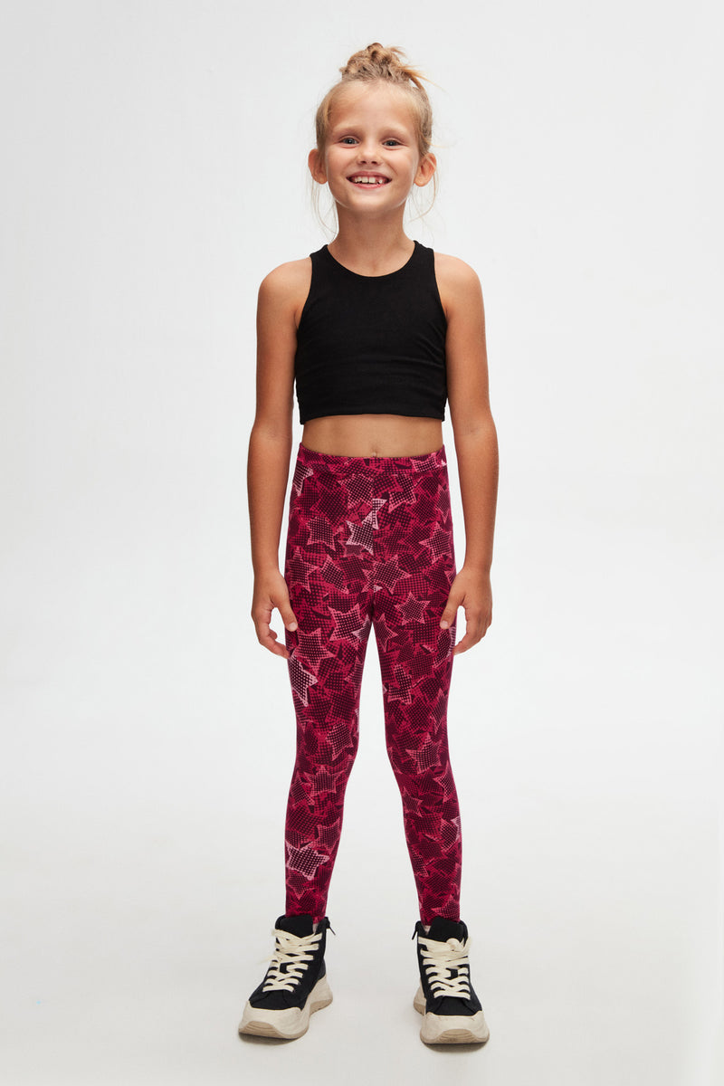 Pointing Stars Girls' Patterned Summer Leggings