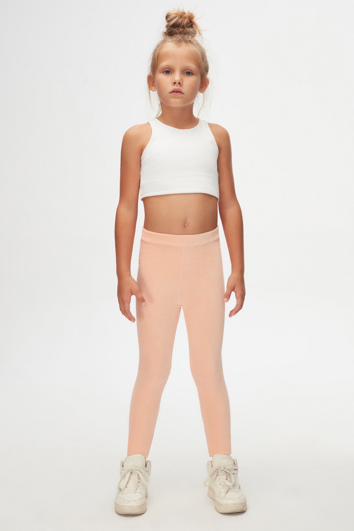 Girls' Ribbed Corduroy Leggings (POWDER PINK)