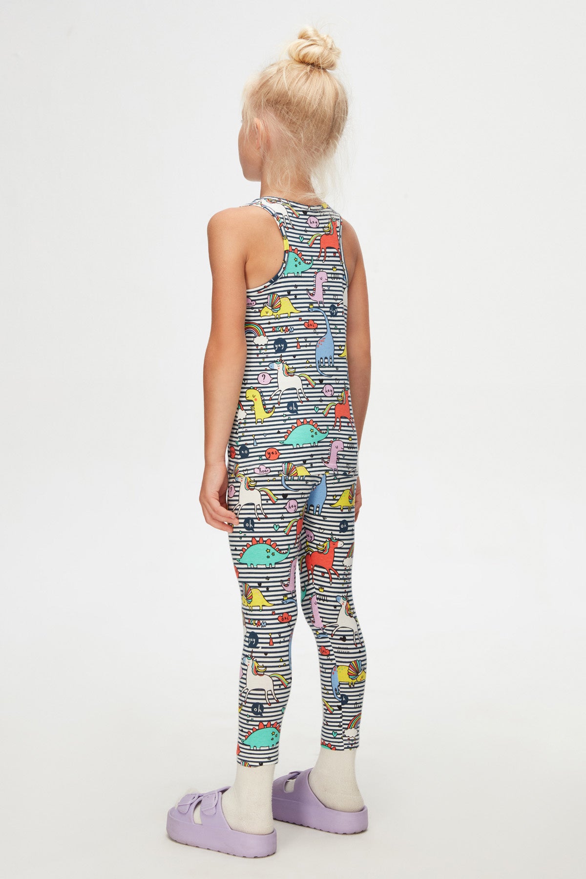 Girls' Rainbow Unicorn Patterned Sleeveless T-Shirt_sizechart