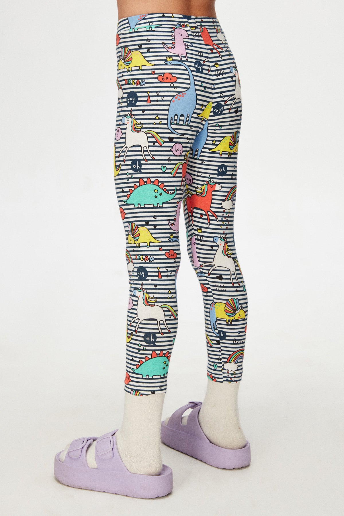Girls' Rainbow Unicorn Patterned Summer Leggings
